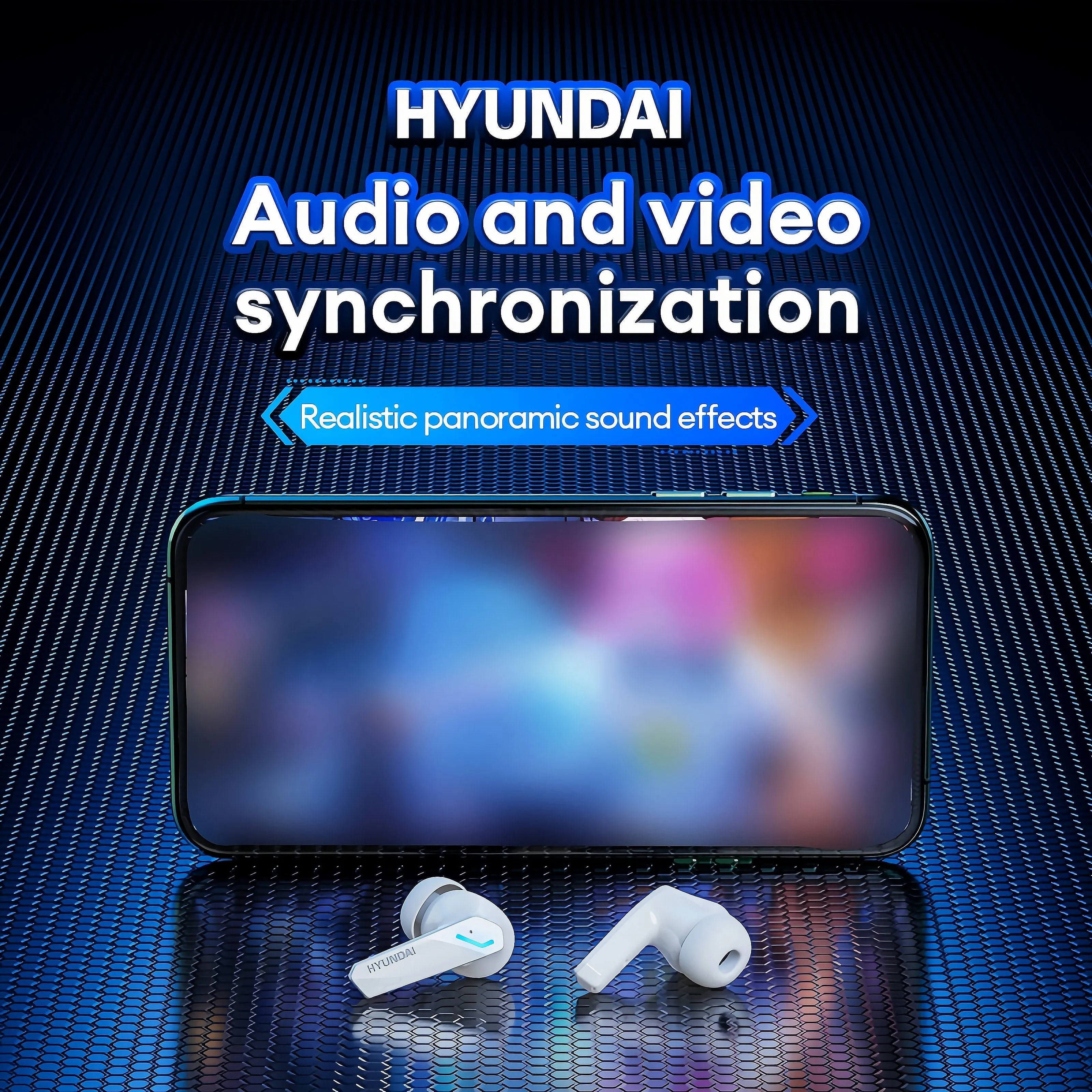 Hyundai GM2PRO Long-Lasting Wireless Earbuds – Crystal Clear Audio with Built-In Mic – Ideal for On-The-Go Entertainment