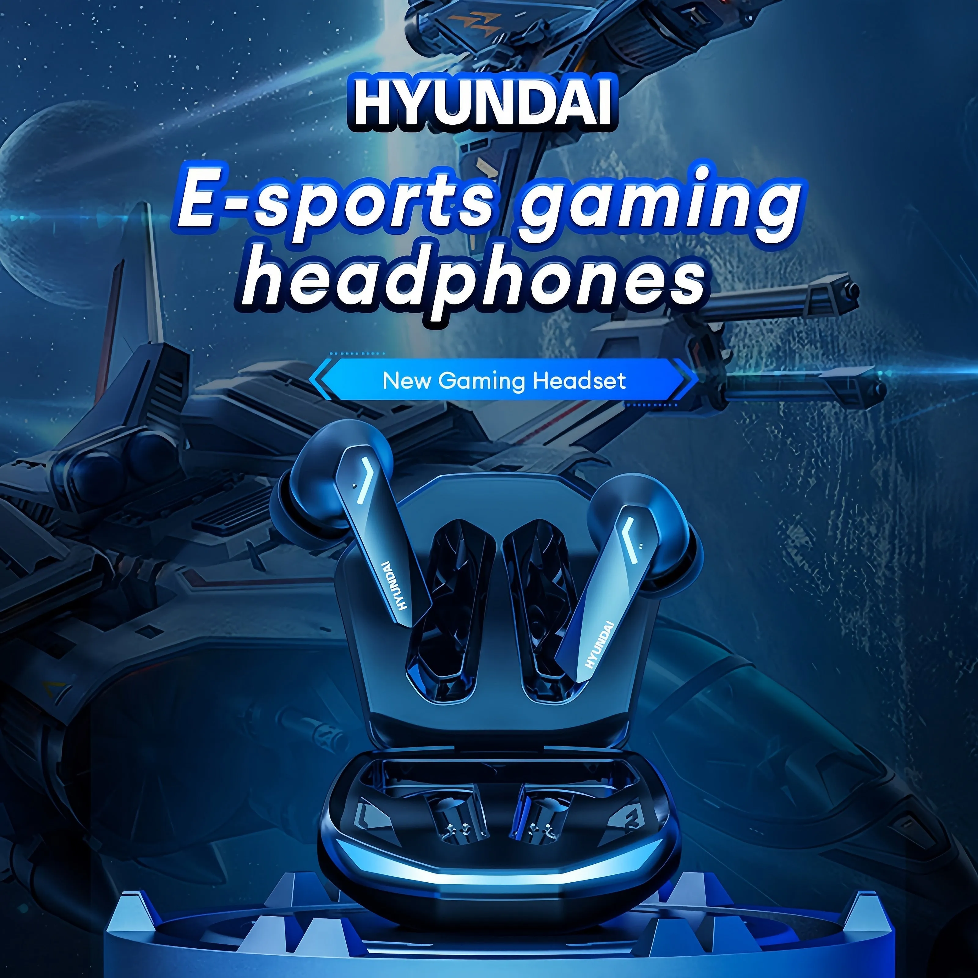 Hyundai GM2PRO Long-Lasting Wireless Earbuds – Crystal Clear Audio with Built-In Mic – Ideal for On-The-Go Entertainment