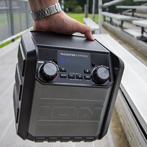 ION Audio Tailgater Express | Compact Water-Resistant Wireless Speaker System with AM/FM Radio & USB Charge Port (20W)