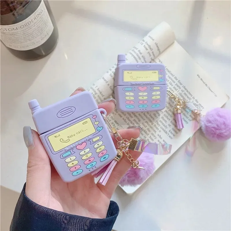 Kawaii Retro Mobile Phone AirPods Case