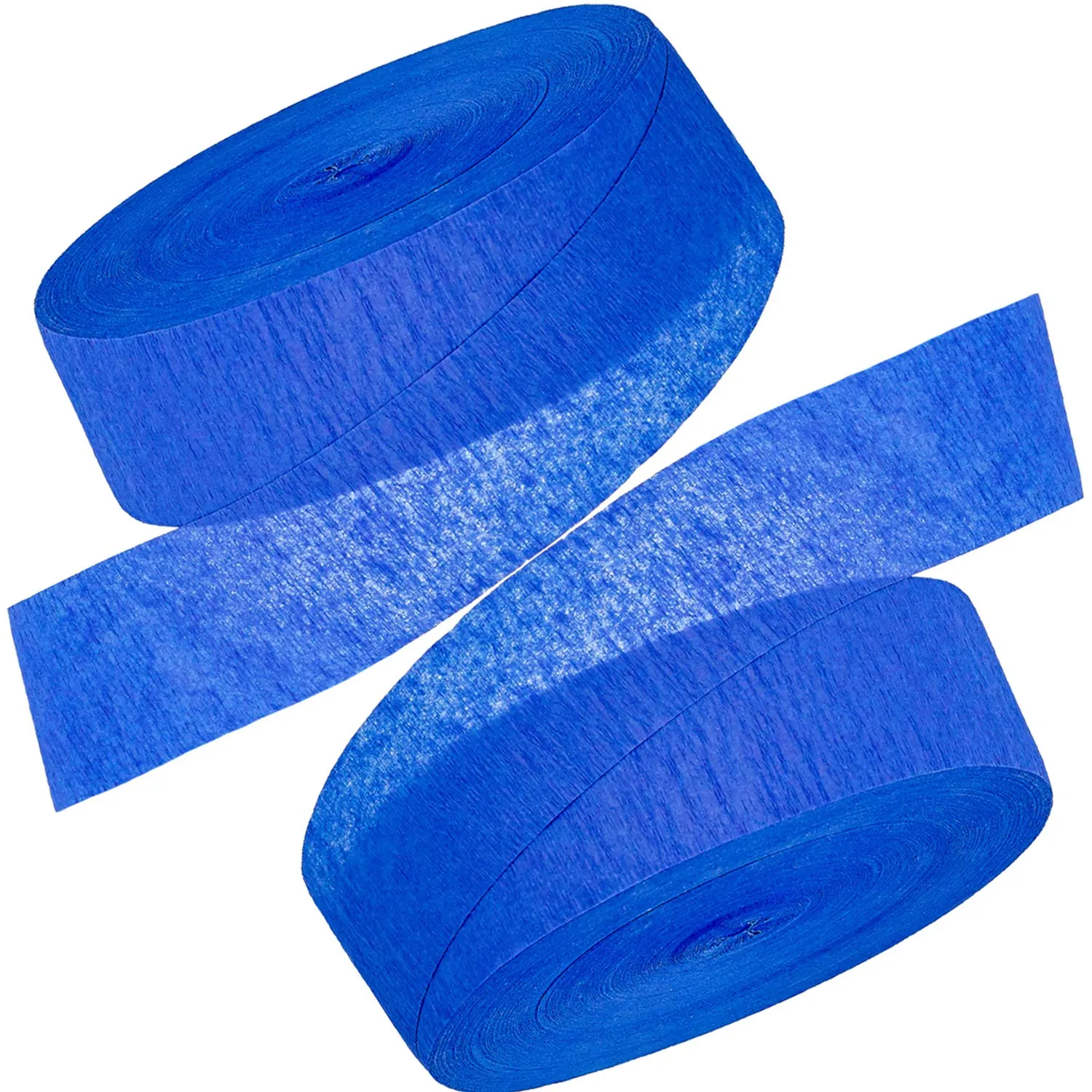 Kicko Bright Blue Crepe Streamers - 1000 Feet x 1.75 Inches - 2 Pack of Streamer Rolls