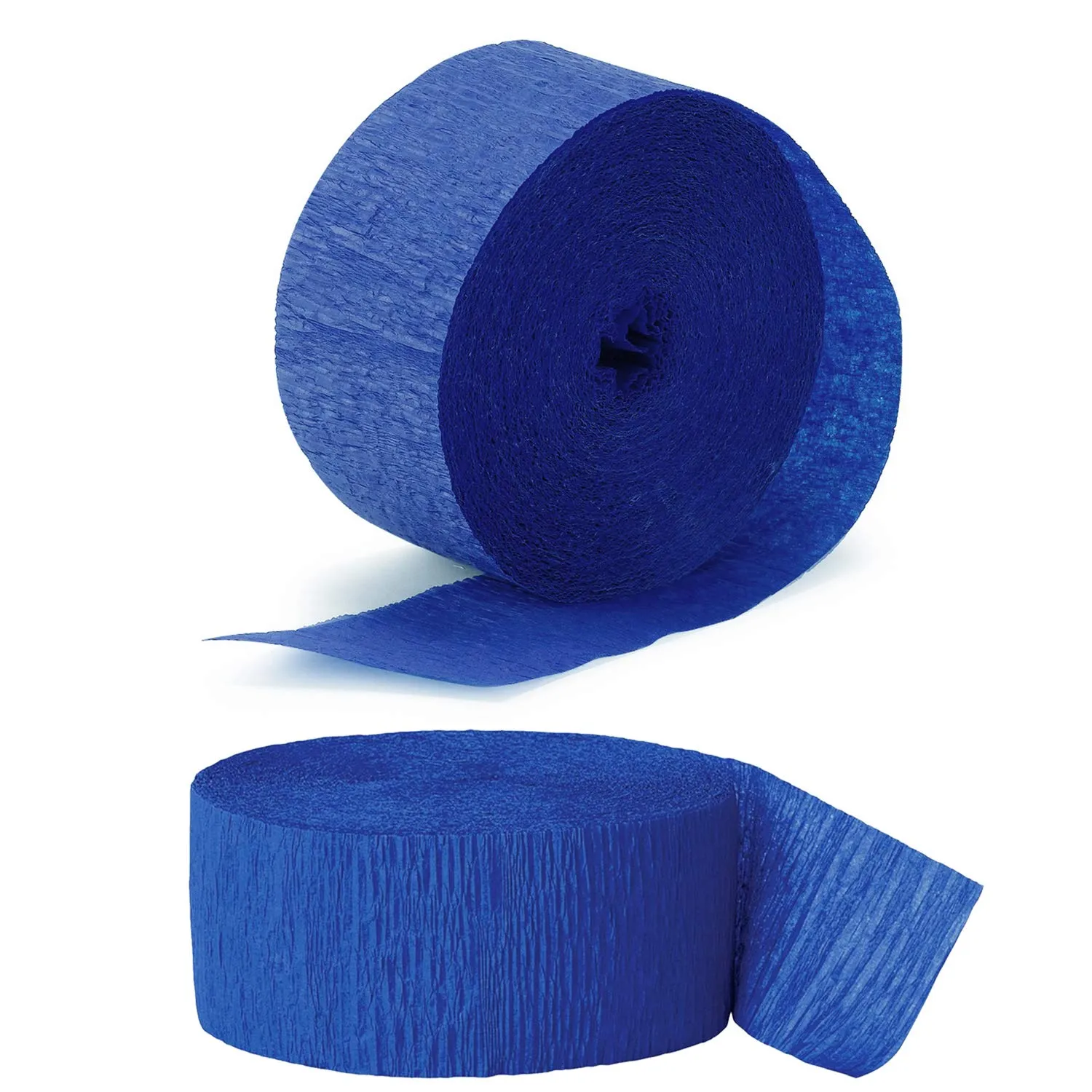 Kicko Bright Blue Crepe Streamers - 1000 Feet x 1.75 Inches - 2 Pack of Streamer Rolls