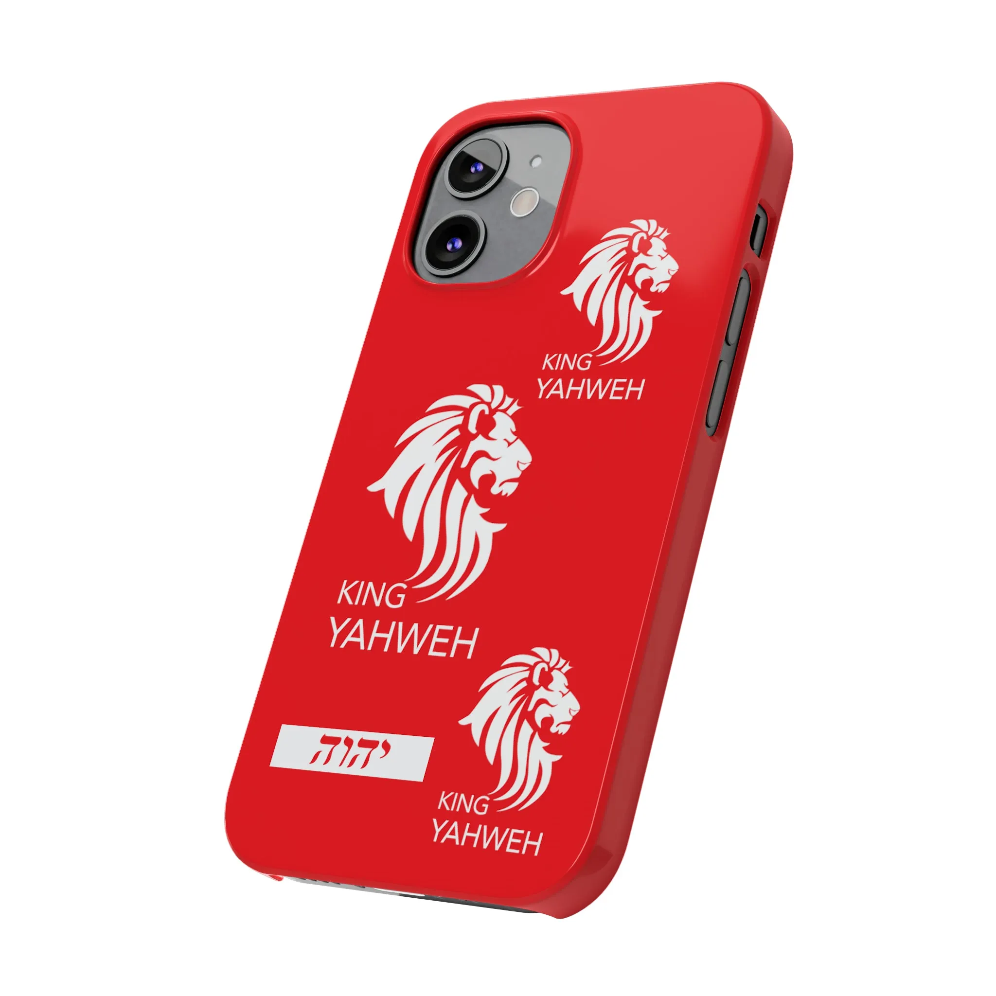 King YAHWEH Trends Slim Phone Case (Red/White lion)