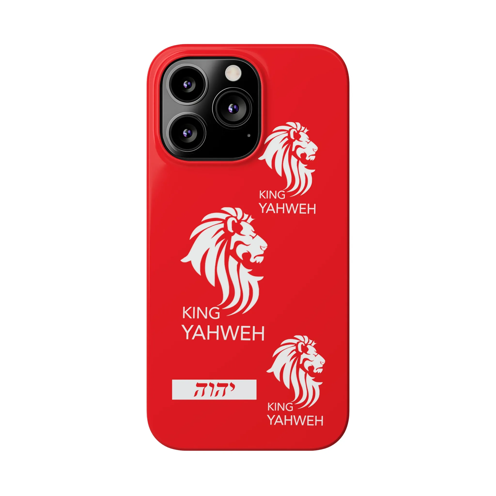 King YAHWEH Trends Slim Phone Case (Red/White lion)