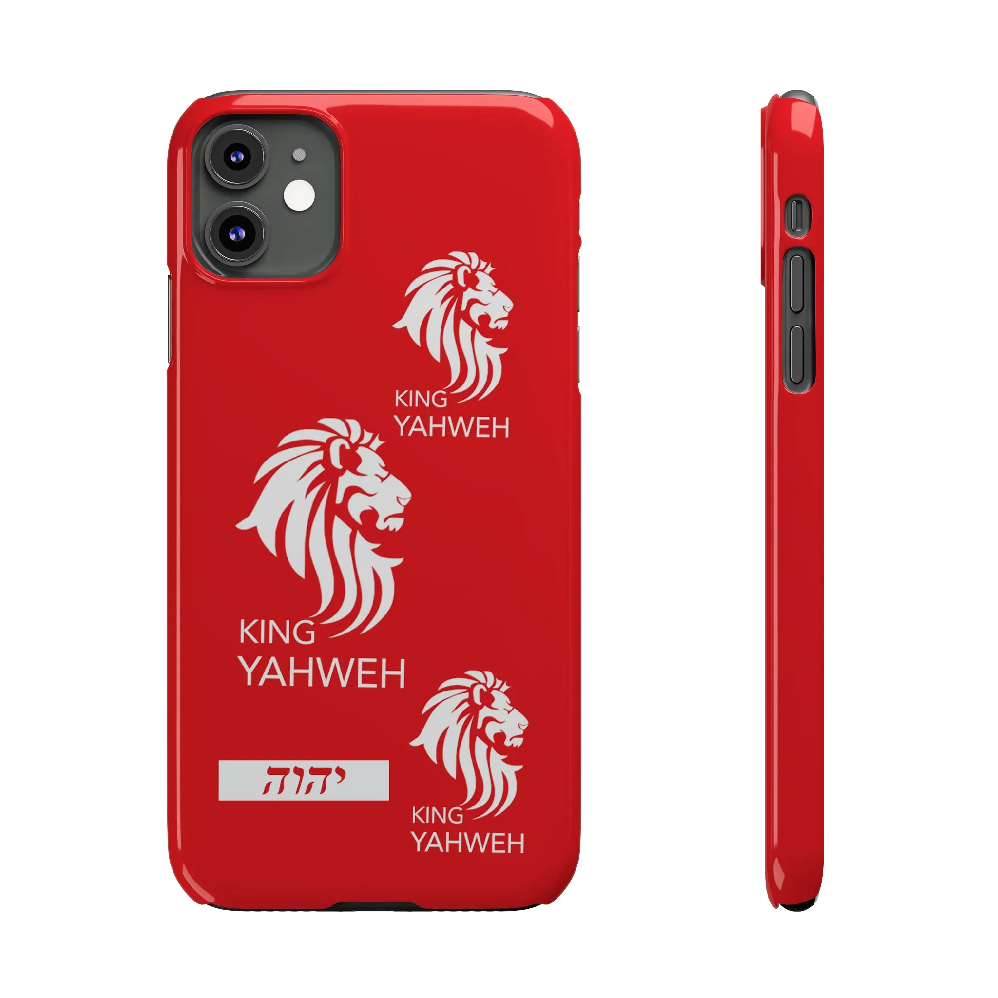 King YAHWEH Trends Slim Phone Case (Red/White lion)