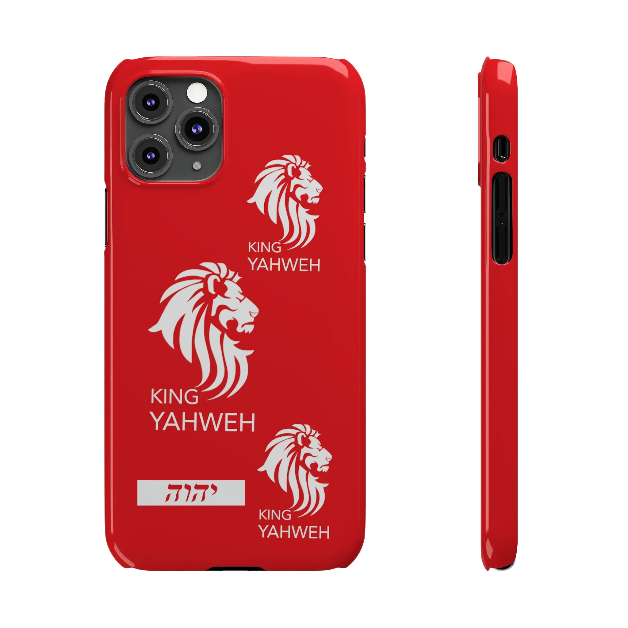 King YAHWEH Trends Slim Phone Case (Red/White lion)