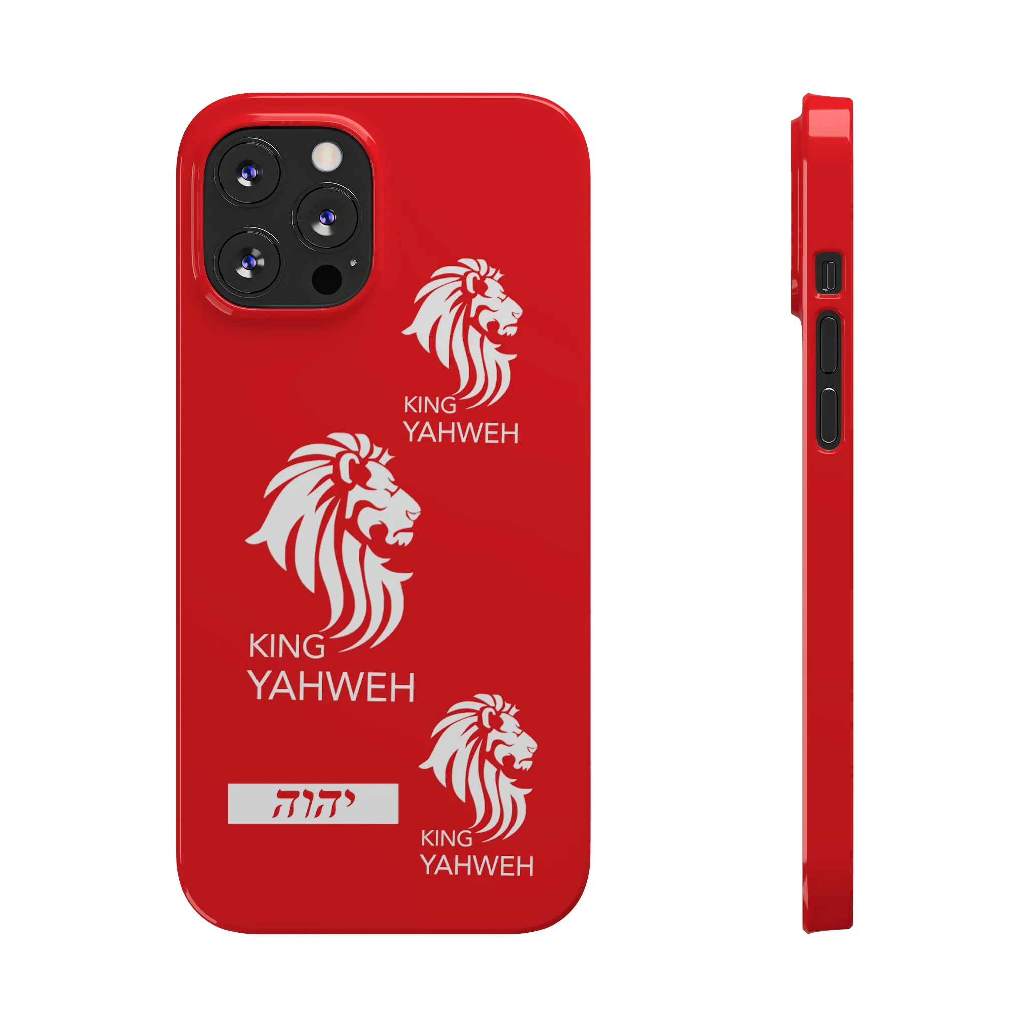 King YAHWEH Trends Slim Phone Case (Red/White lion)