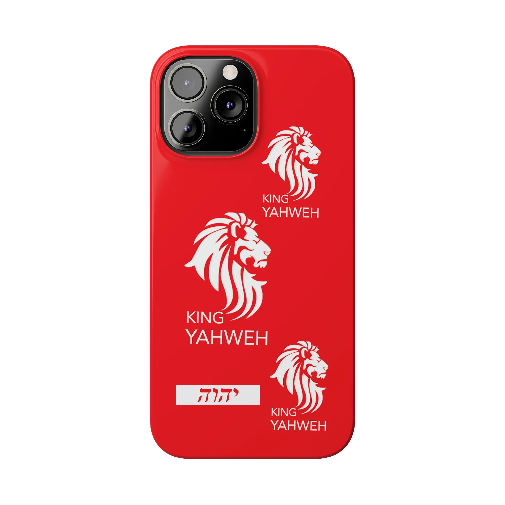 King YAHWEH Trends Slim Phone Case (Red/White lion)