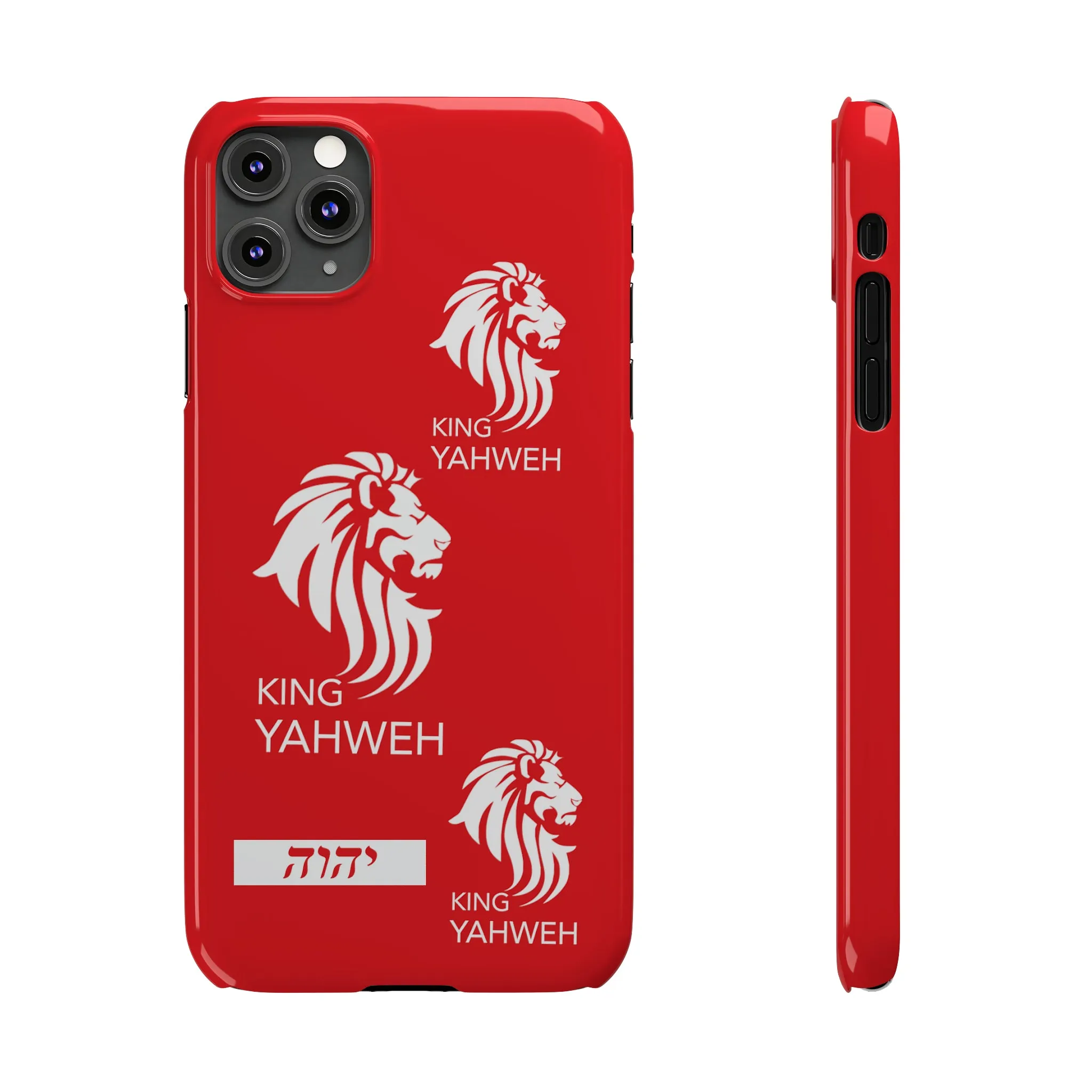 King YAHWEH Trends Slim Phone Case (Red/White lion)