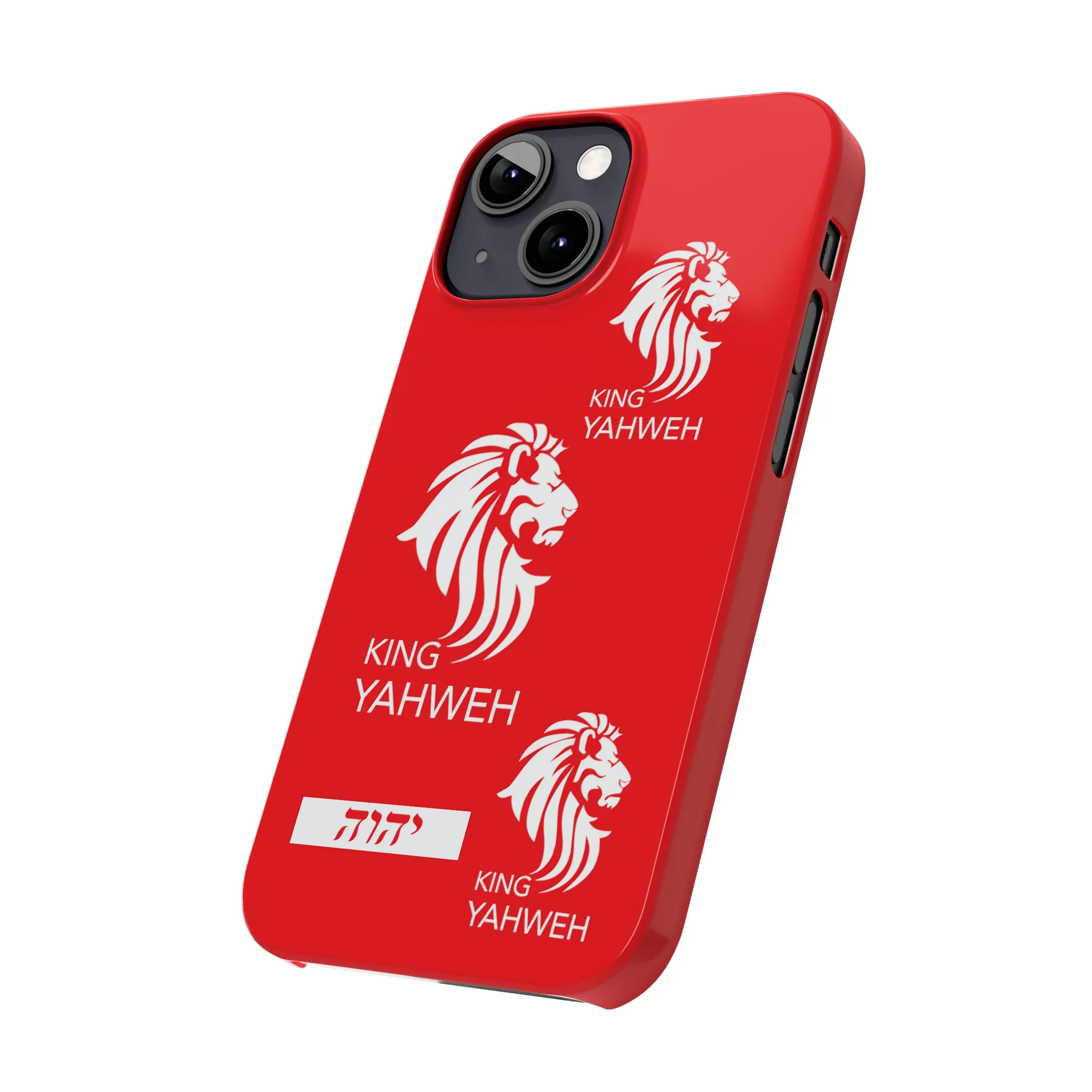 King YAHWEH Trends Slim Phone Case (Red/White lion)