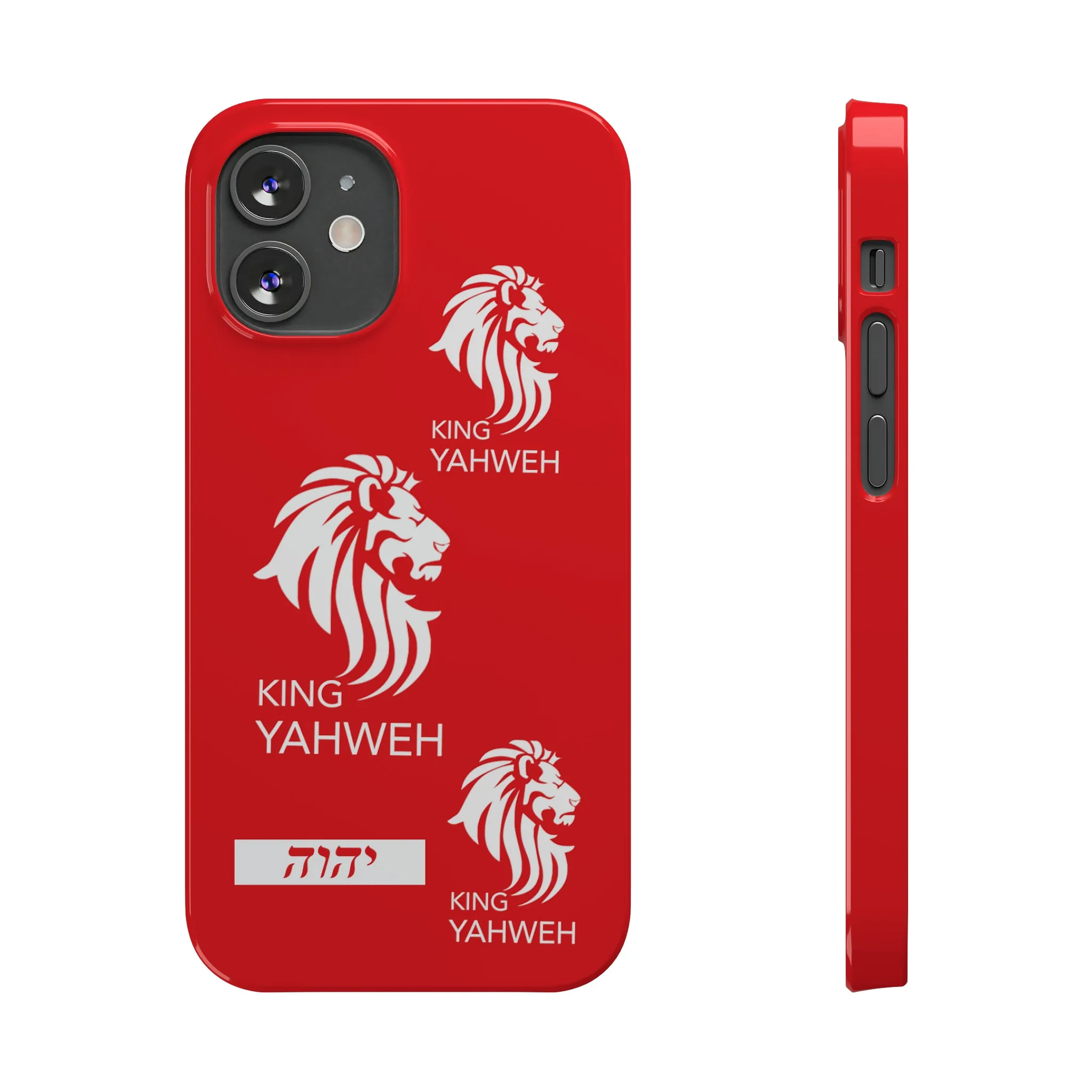 King YAHWEH Trends Slim Phone Case (Red/White lion)