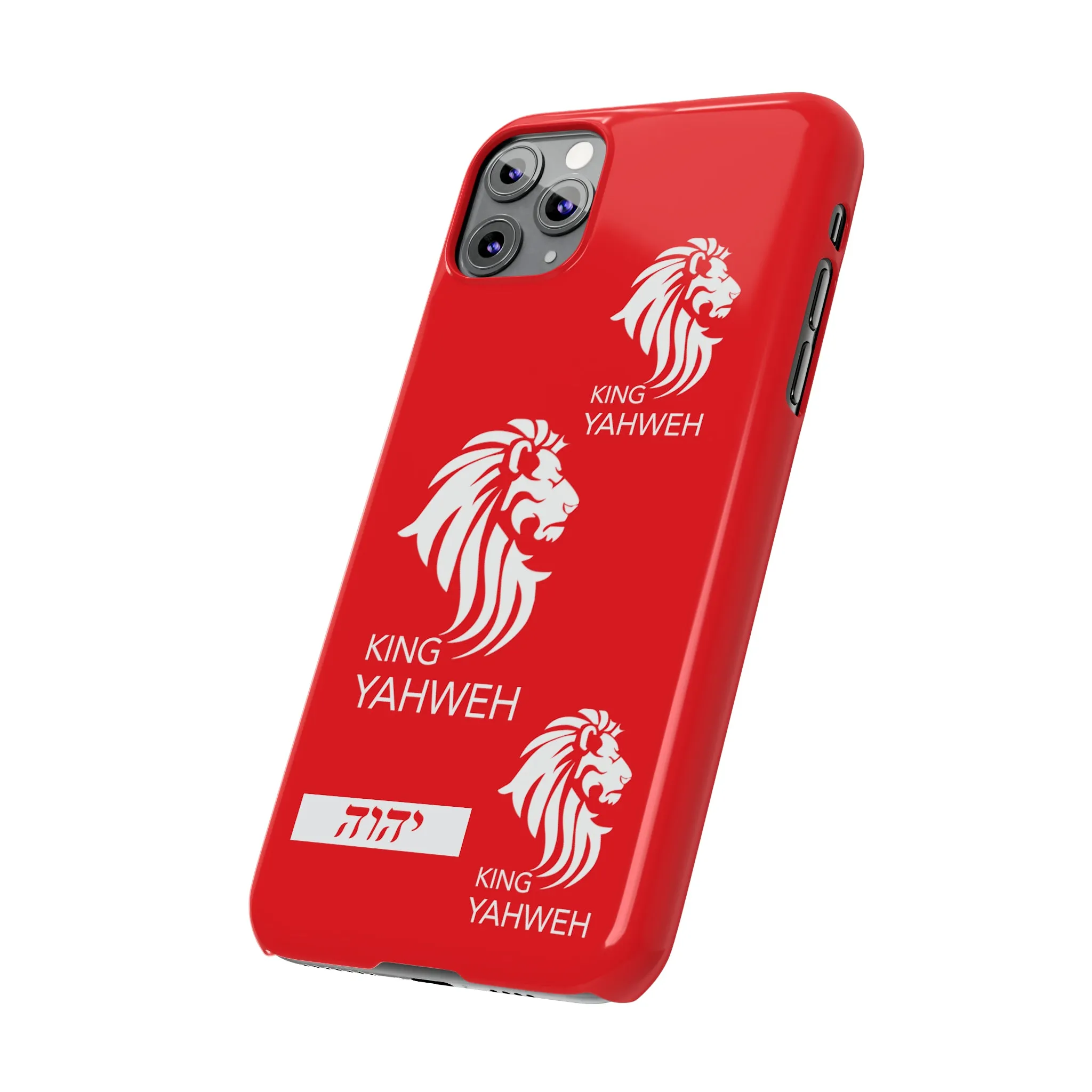 King YAHWEH Trends Slim Phone Case (Red/White lion)