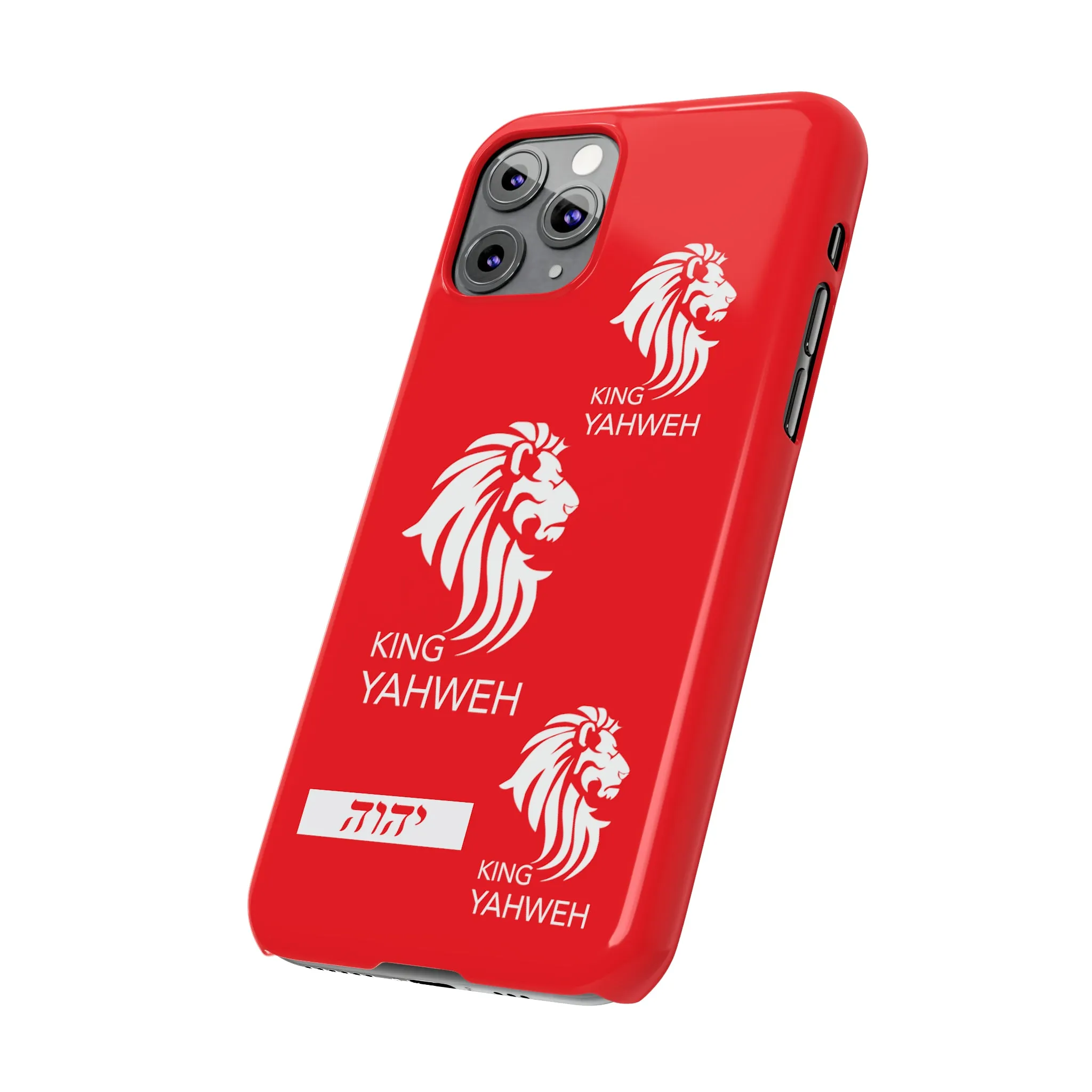 King YAHWEH Trends Slim Phone Case (Red/White lion)