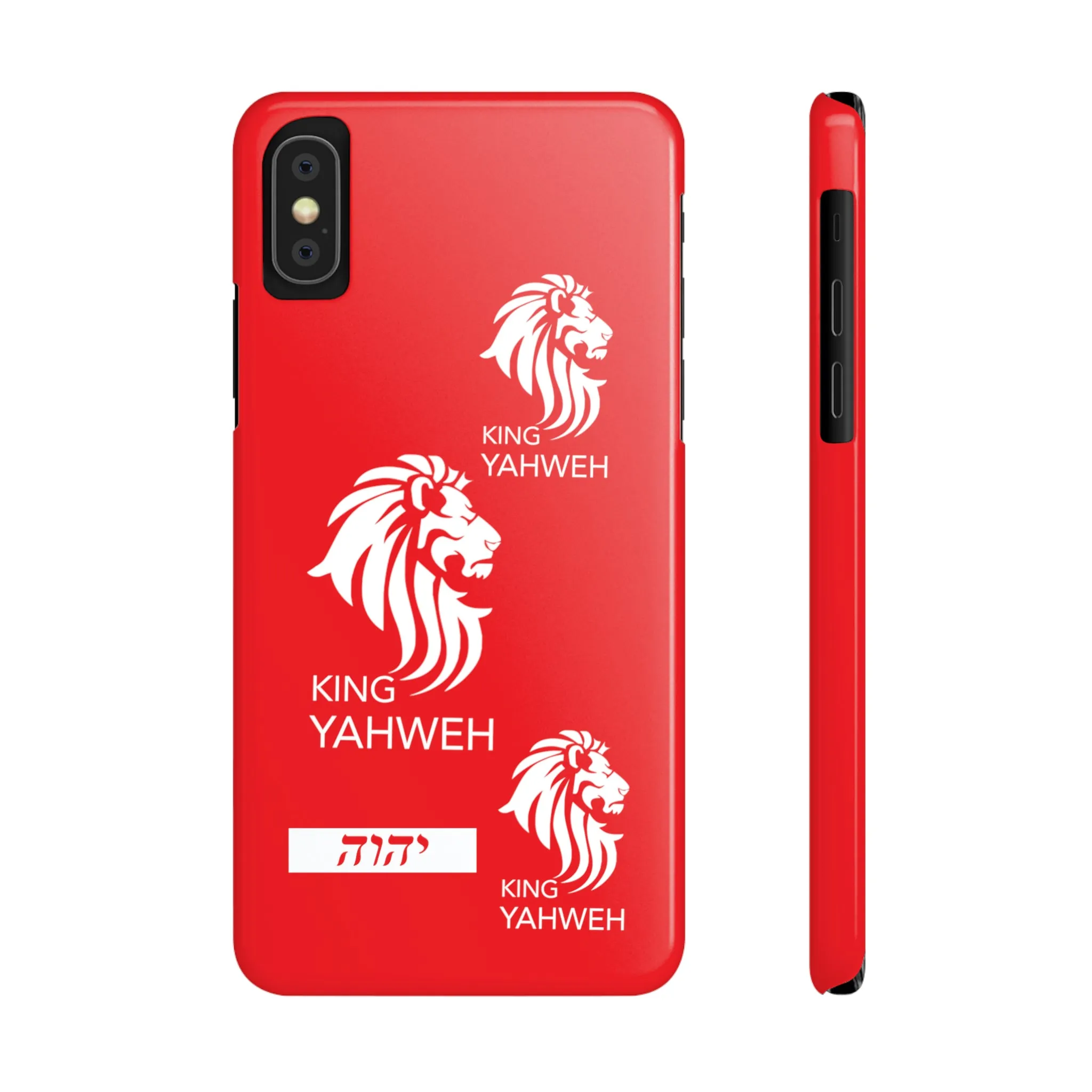 King YAHWEH Trends Slim Phone Case (Red/White lion)
