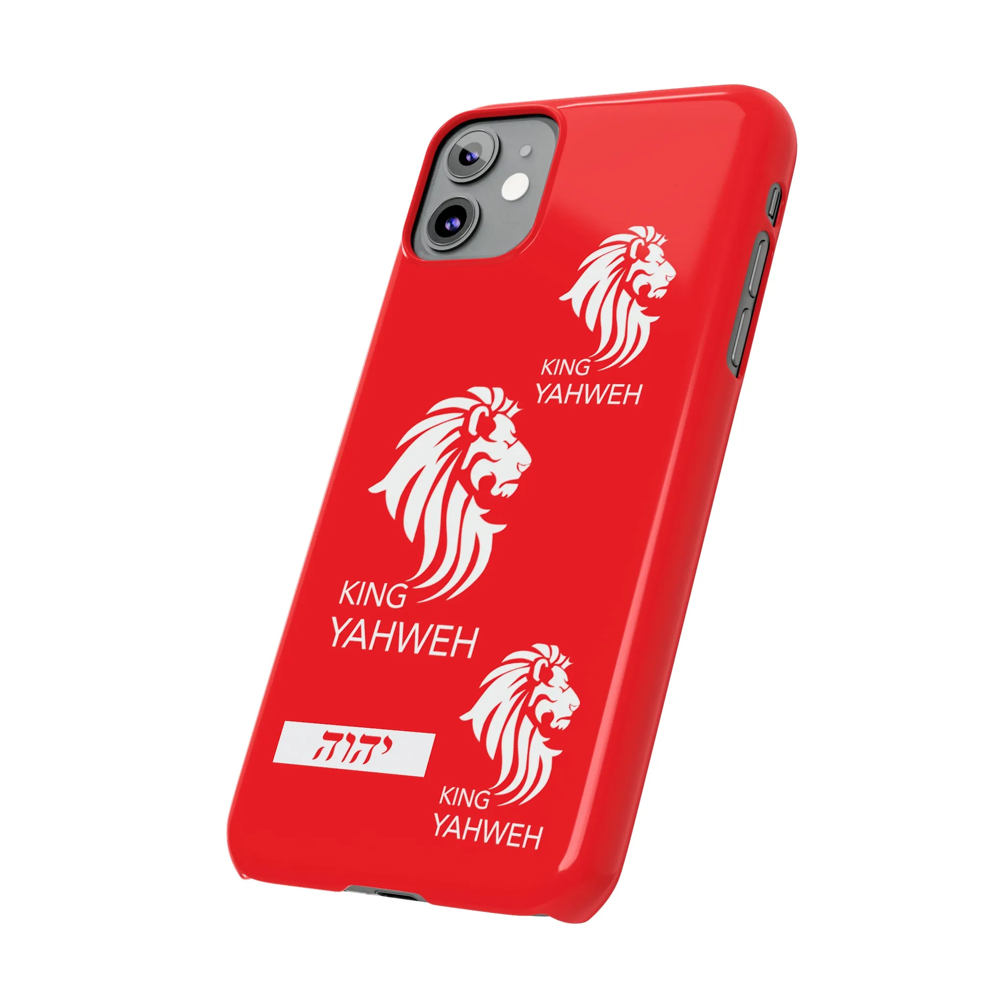 King YAHWEH Trends Slim Phone Case (Red/White lion)