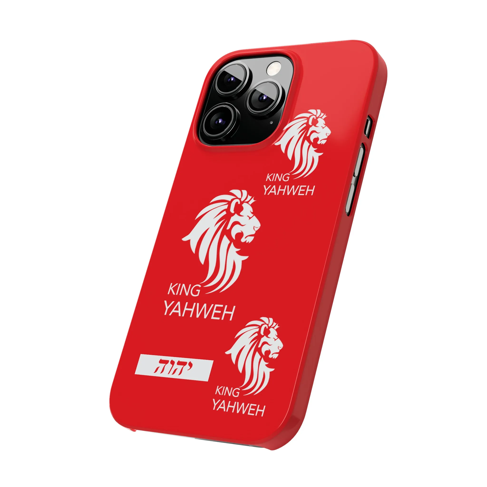 King YAHWEH Trends Slim Phone Case (Red/White lion)
