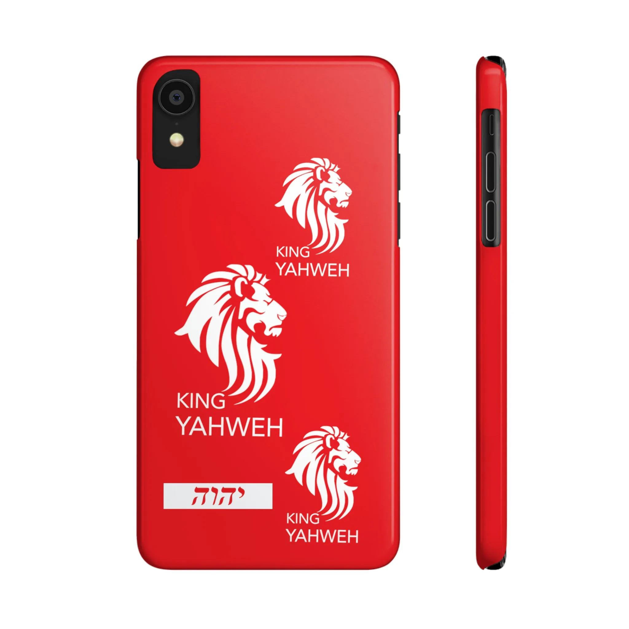 King YAHWEH Trends Slim Phone Case (Red/White lion)