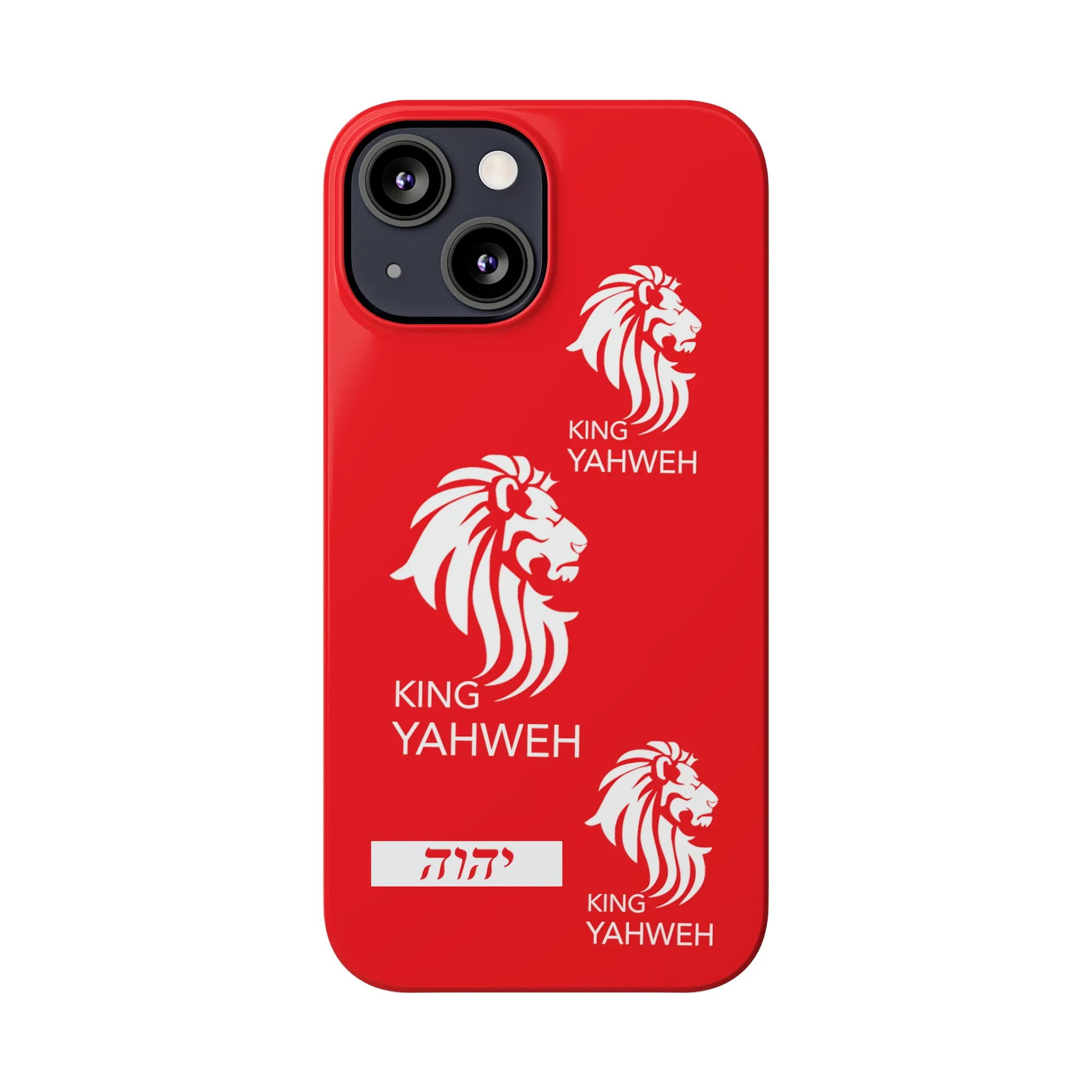 King YAHWEH Trends Slim Phone Case (Red/White lion)