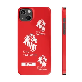 King YAHWEH Trends Slim Phone Case (Red/White lion)