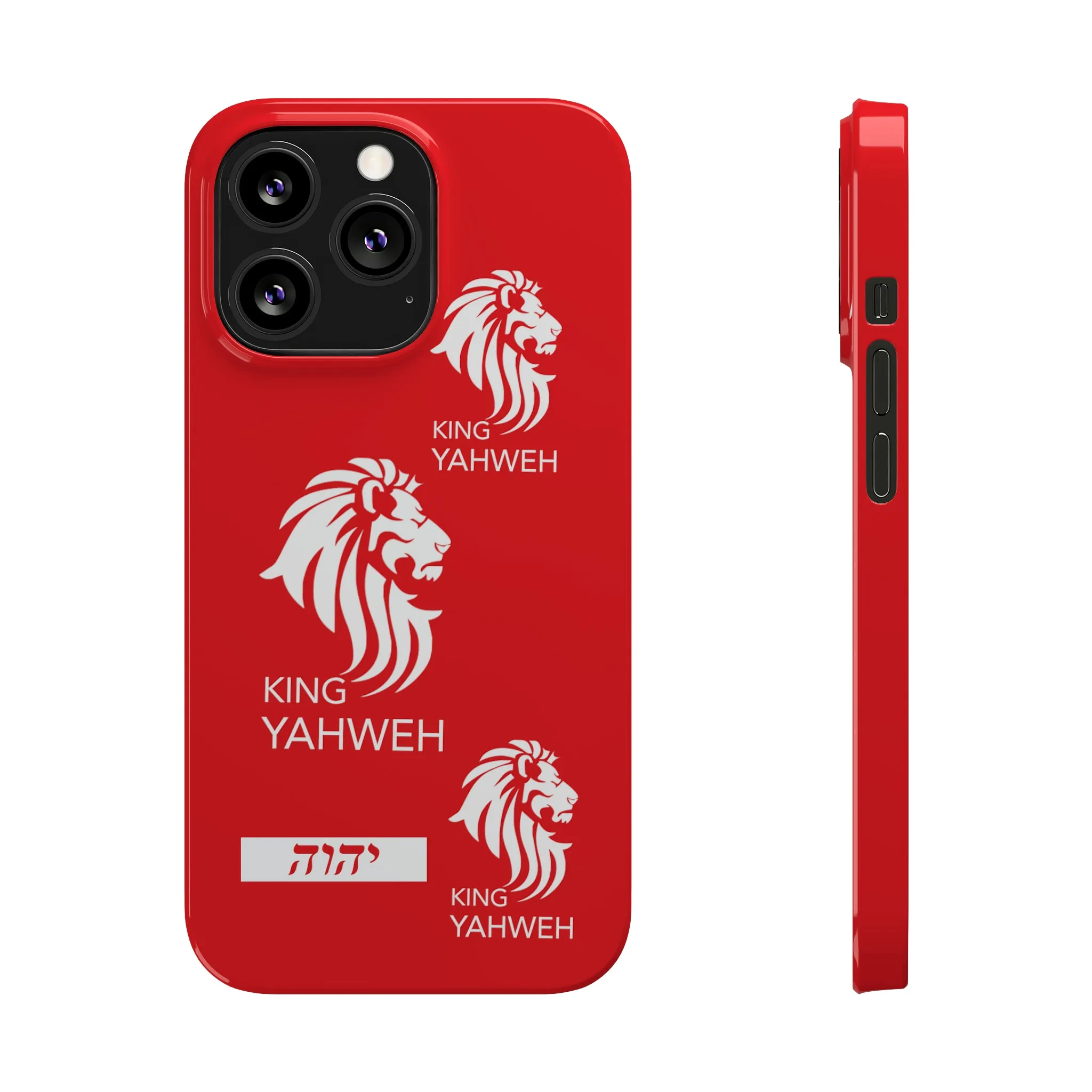 King YAHWEH Trends Slim Phone Case (Red/White lion)