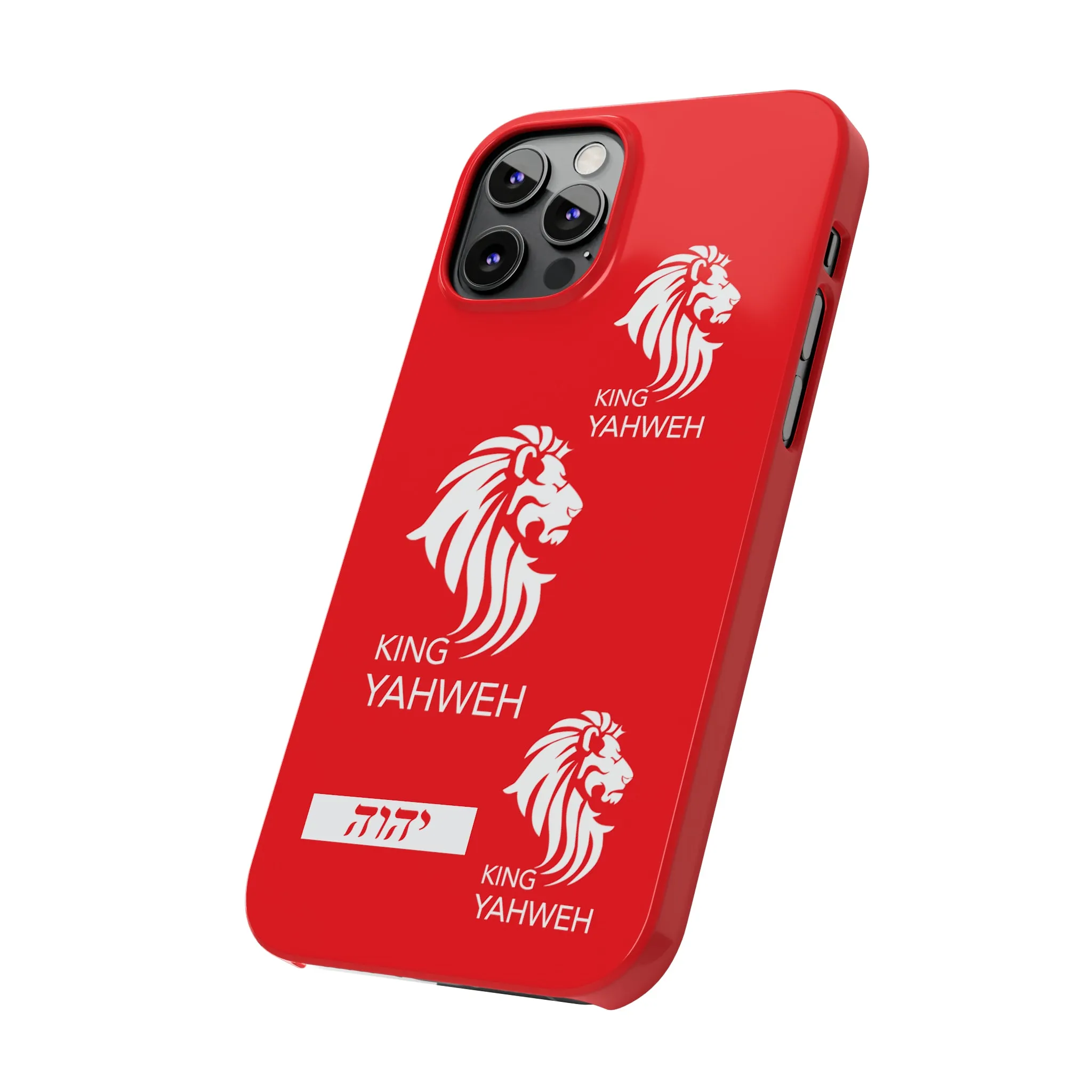 King YAHWEH Trends Slim Phone Case (Red/White lion)
