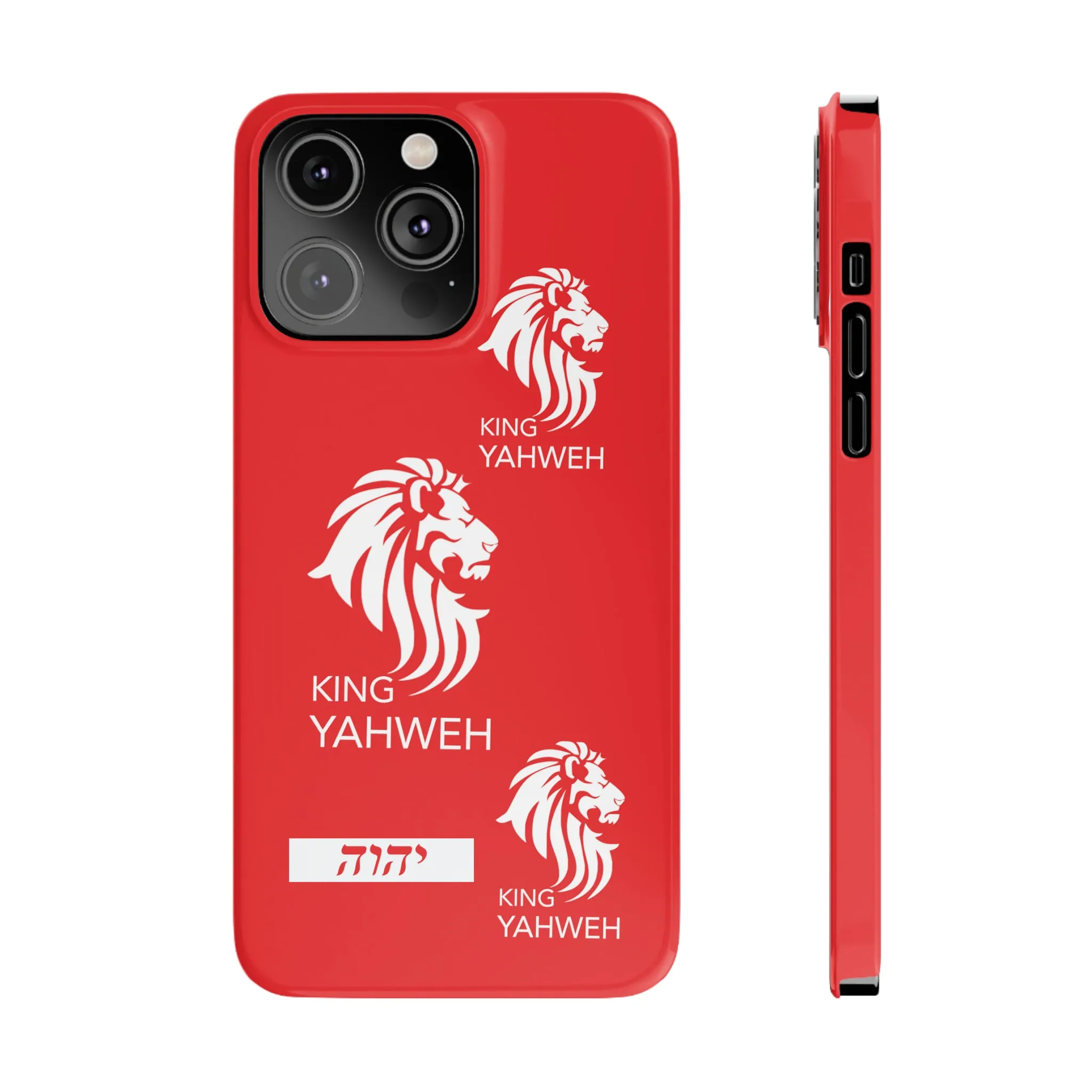 King YAHWEH Trends Slim Phone Case (Red/White lion)
