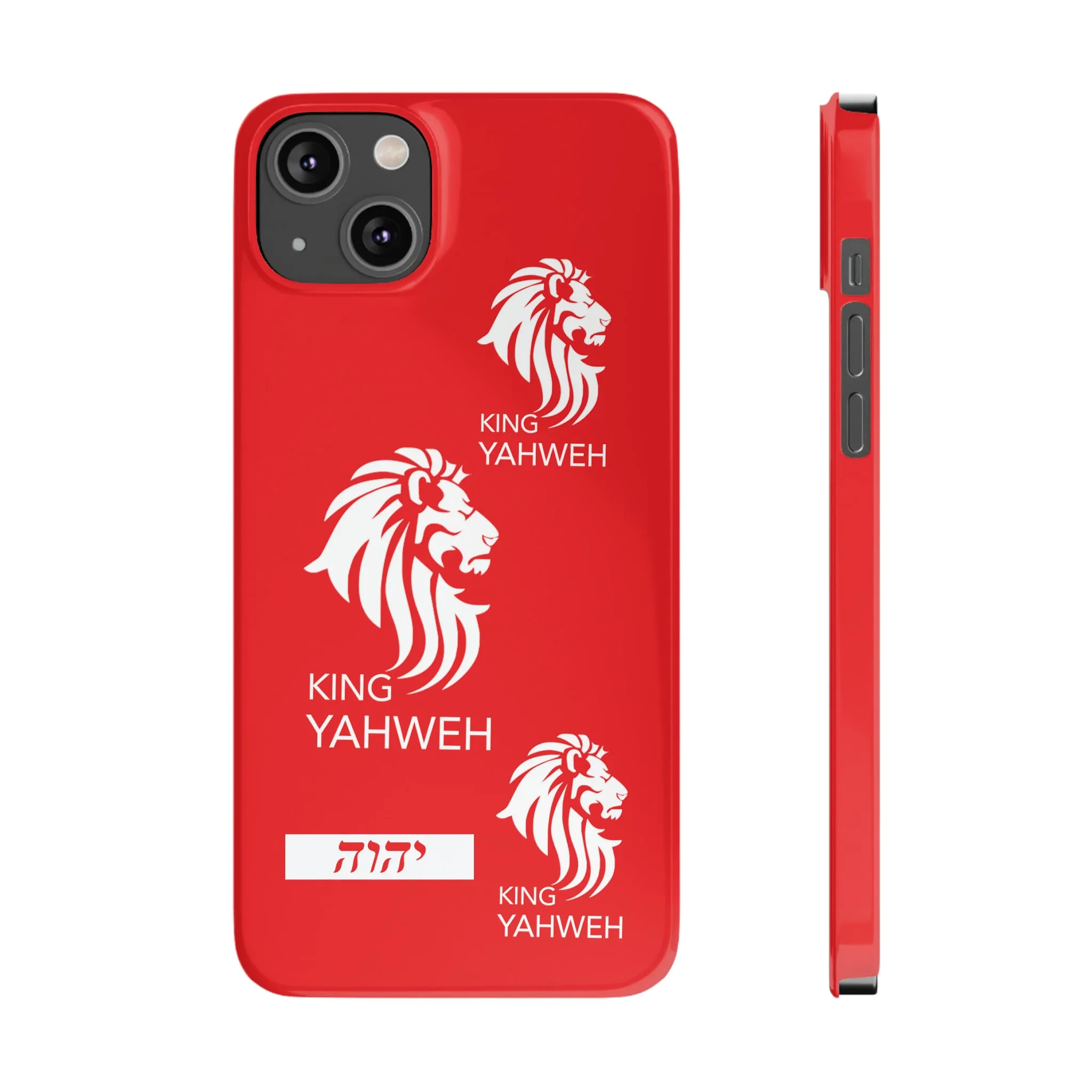 King YAHWEH Trends Slim Phone Case (Red/White lion)