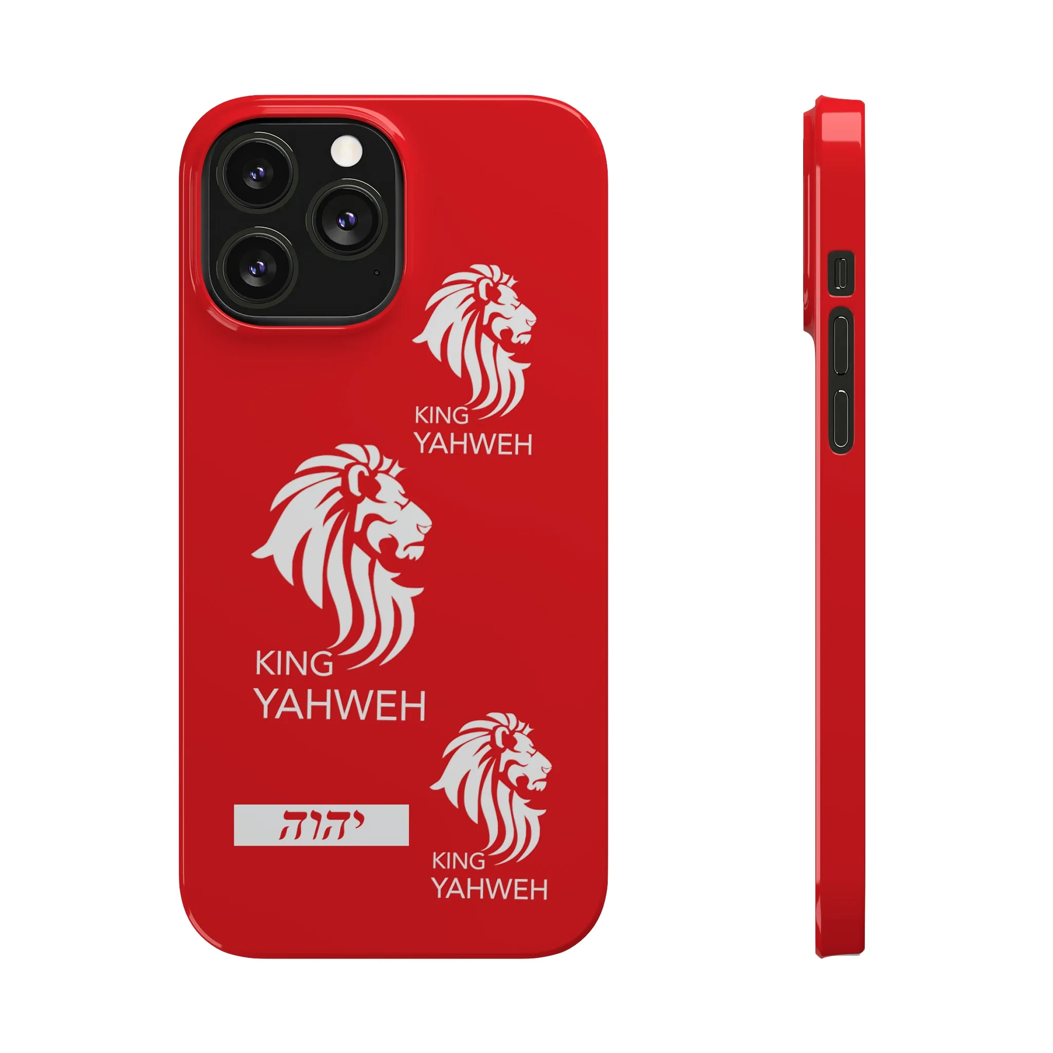 King YAHWEH Trends Slim Phone Case (Red/White lion)