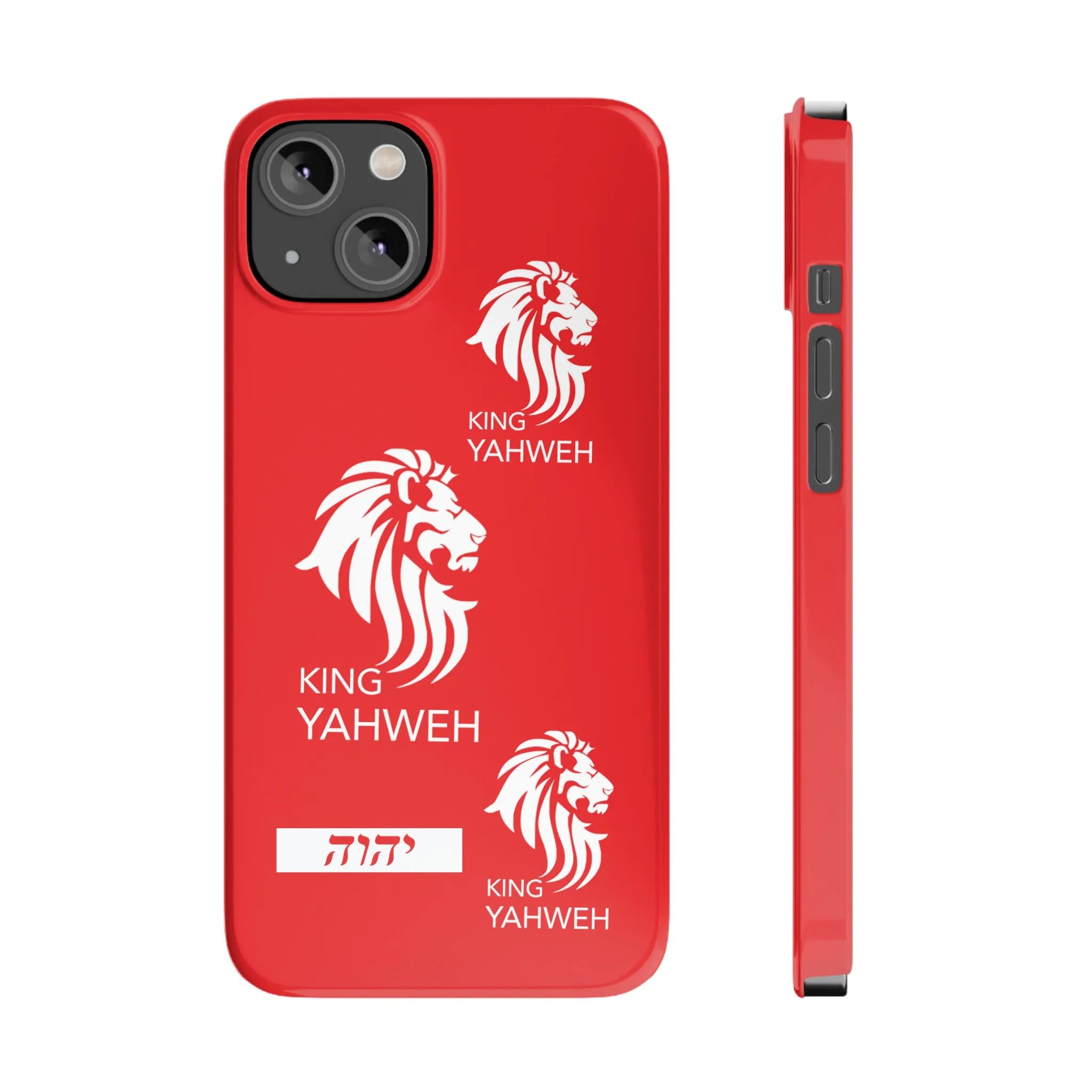 King YAHWEH Trends Slim Phone Case (Red/White lion)