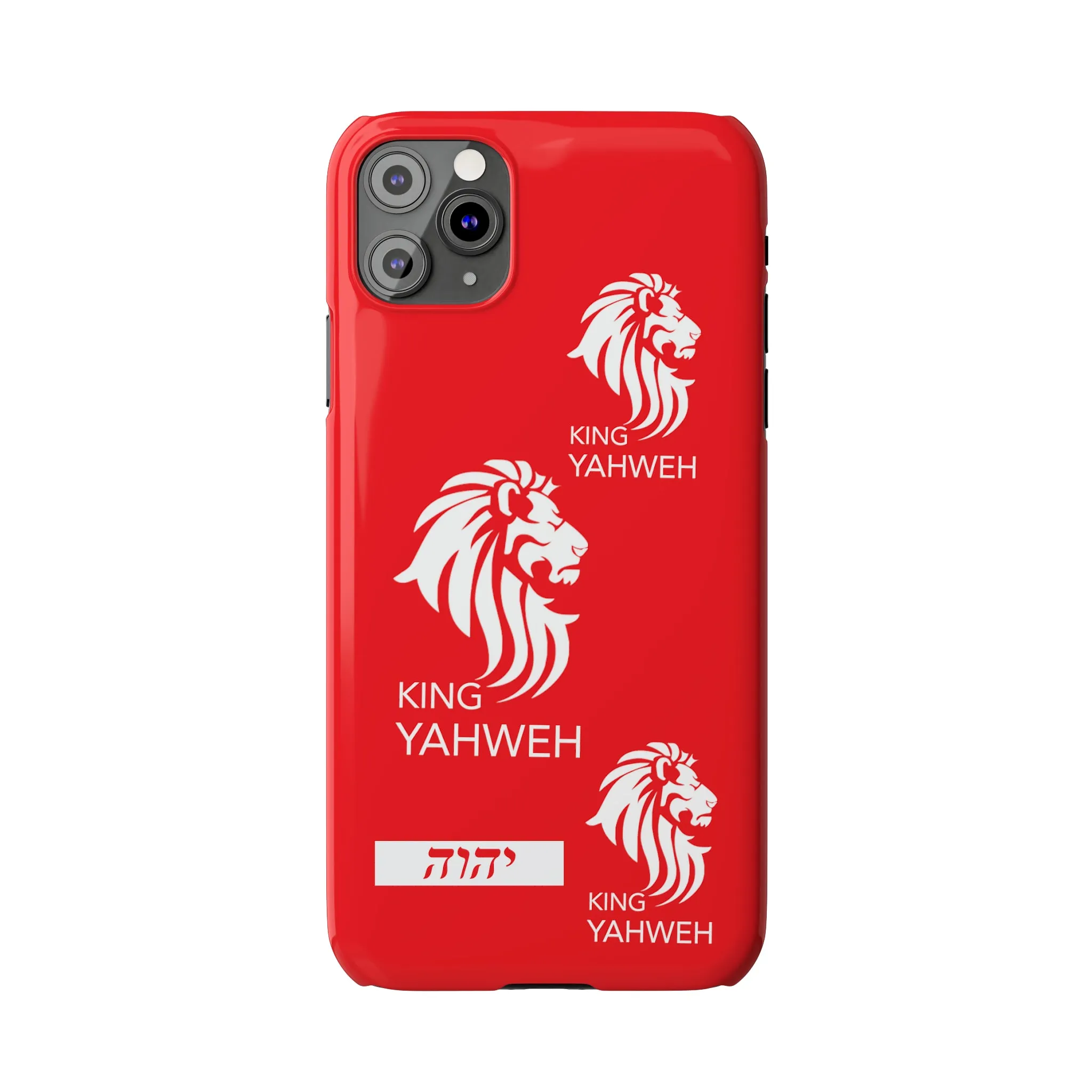 King YAHWEH Trends Slim Phone Case (Red/White lion)