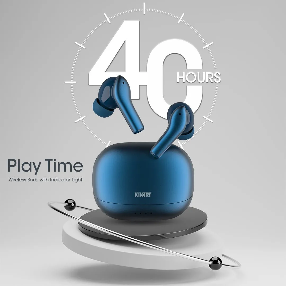 Kivart Strike | 13mm Dynamic Drivers | Bluetooth v5.3 | Quad Mic Setup with ENC | 40 Hours Playtime | IPX7 Water & Sweat Resistant | Fast Charging | 50ms Low Latency | Designed For Professionals