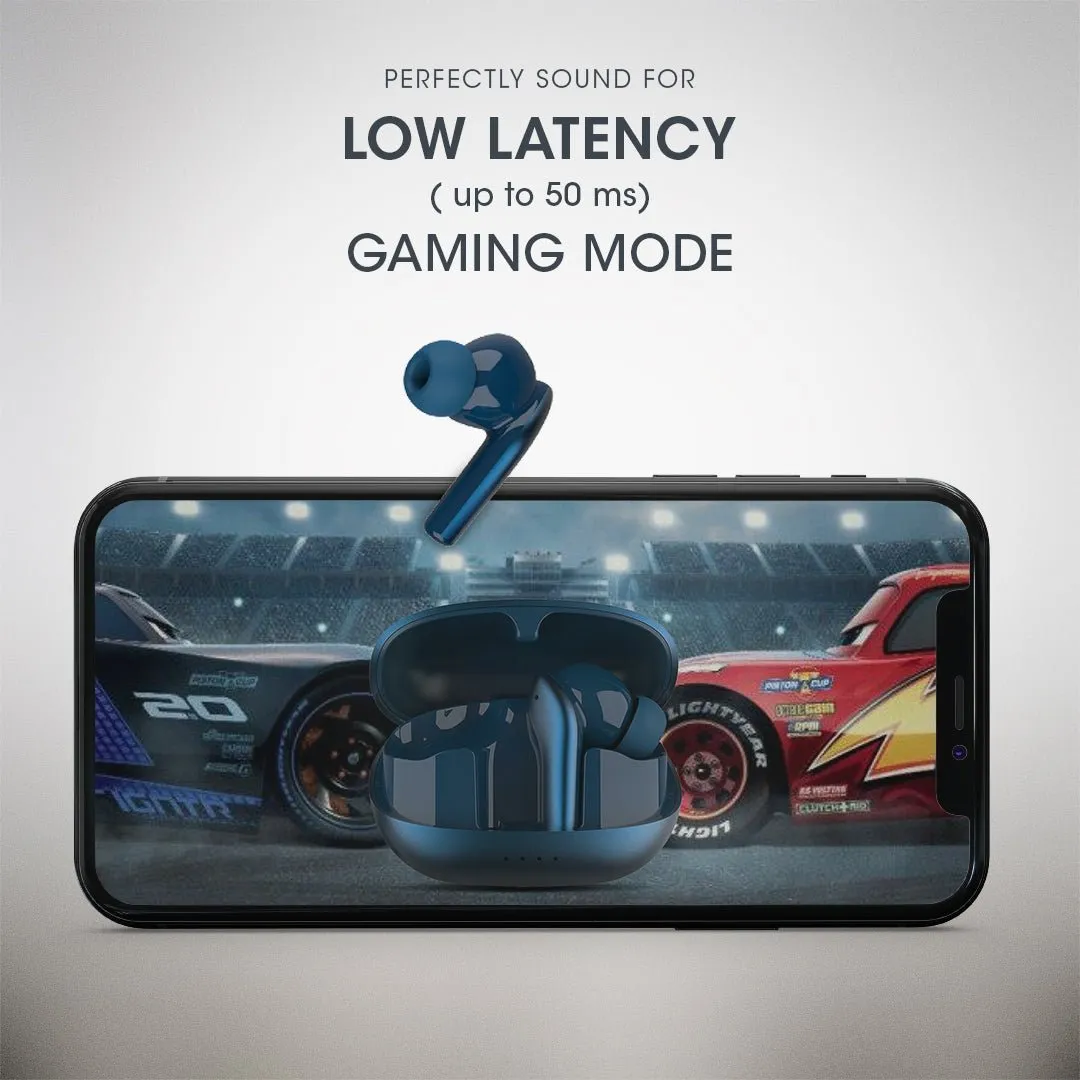 Kivart Strike | 13mm Dynamic Drivers | Bluetooth v5.3 | Quad Mic Setup with ENC | 40 Hours Playtime | IPX7 Water & Sweat Resistant | Fast Charging | 50ms Low Latency | Designed For Professionals