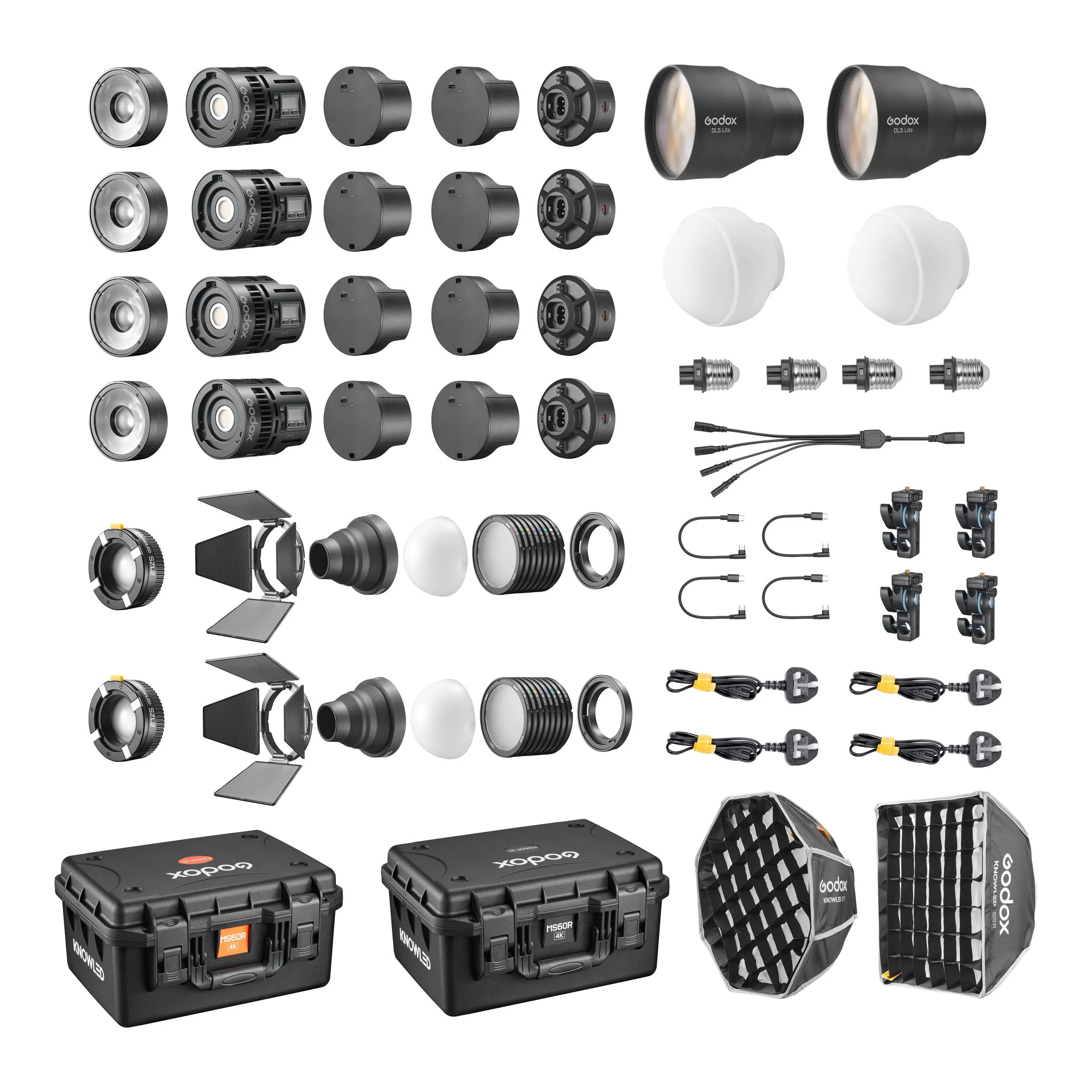 KNOWLED MS60R 4K Super Compact RGB LED Video Light Four-Head Kit