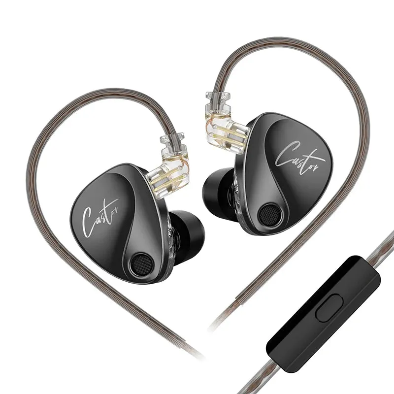 KZ Castor HiFi Bass In-Ear Wired Earphones with Tunable Balanced Armature, Metal Sport Headphones