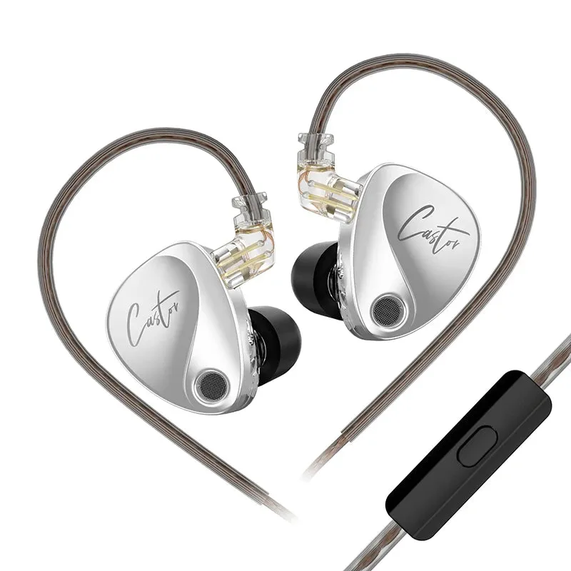 KZ Castor HiFi Bass In-Ear Wired Earphones with Tunable Balanced Armature, Metal Sport Headphones