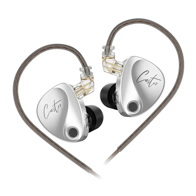 KZ Castor HiFi Bass In-Ear Wired Earphones with Tunable Balanced Armature, Metal Sport Headphones