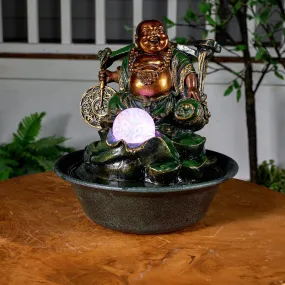 LED Fountain-Lucky Buddha With Spinning Ball