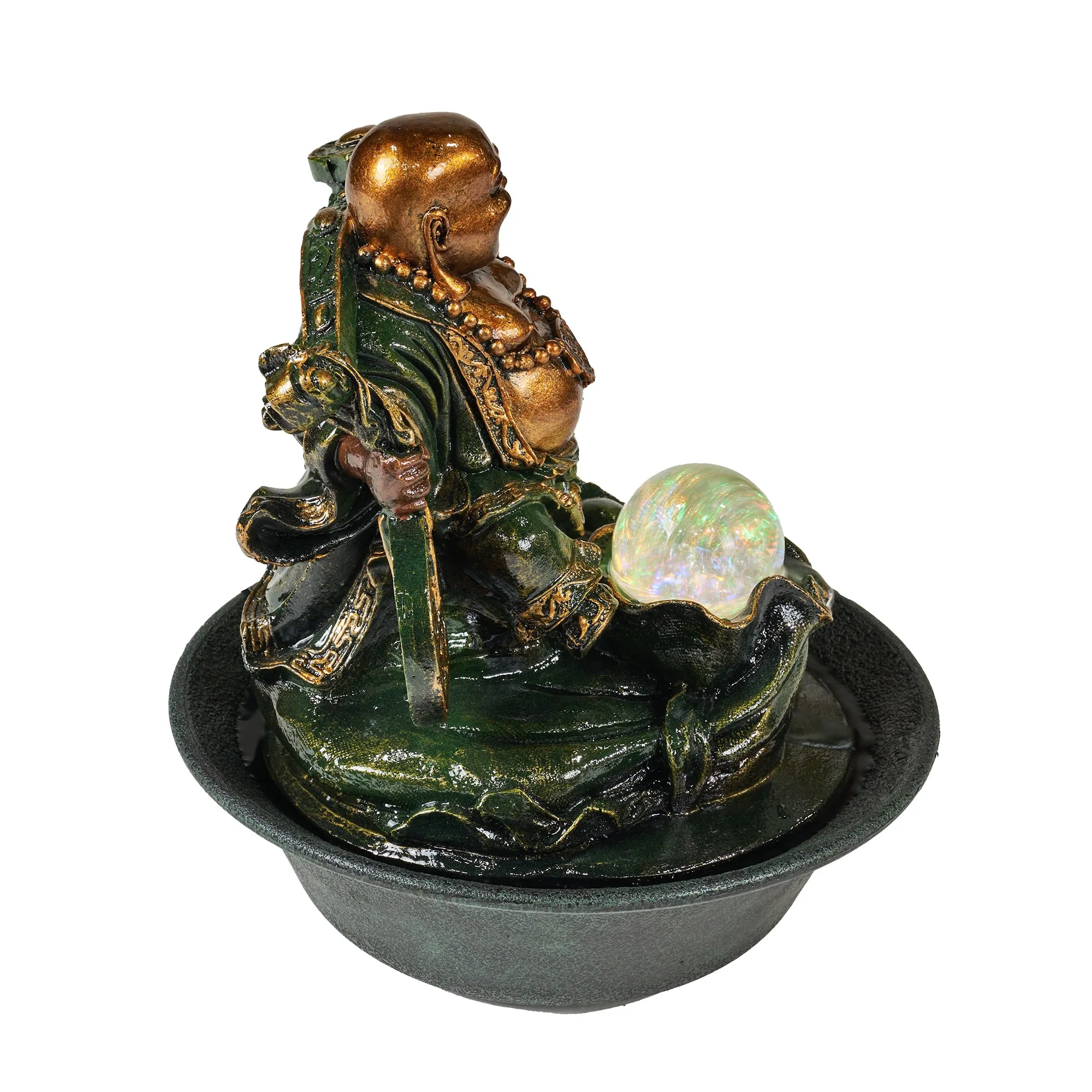 LED Fountain-Lucky Buddha With Spinning Ball
