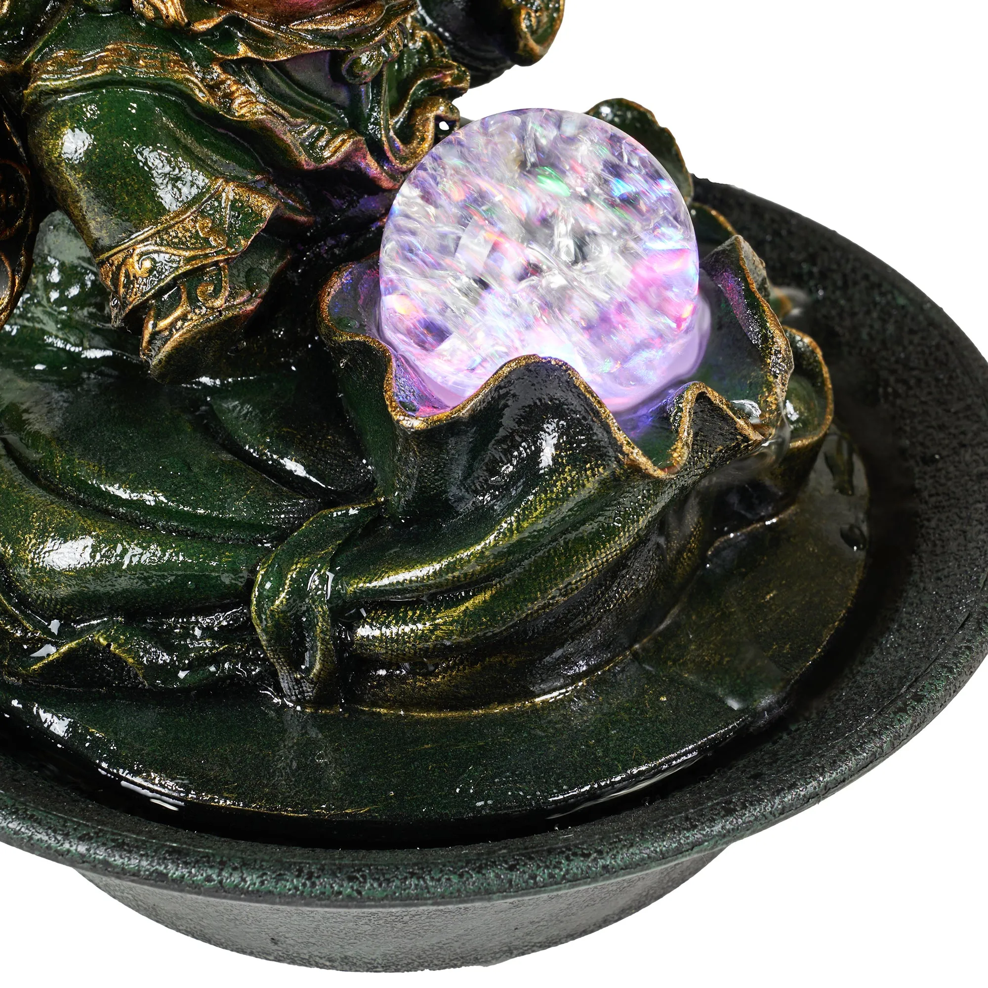 LED Fountain-Lucky Buddha With Spinning Ball