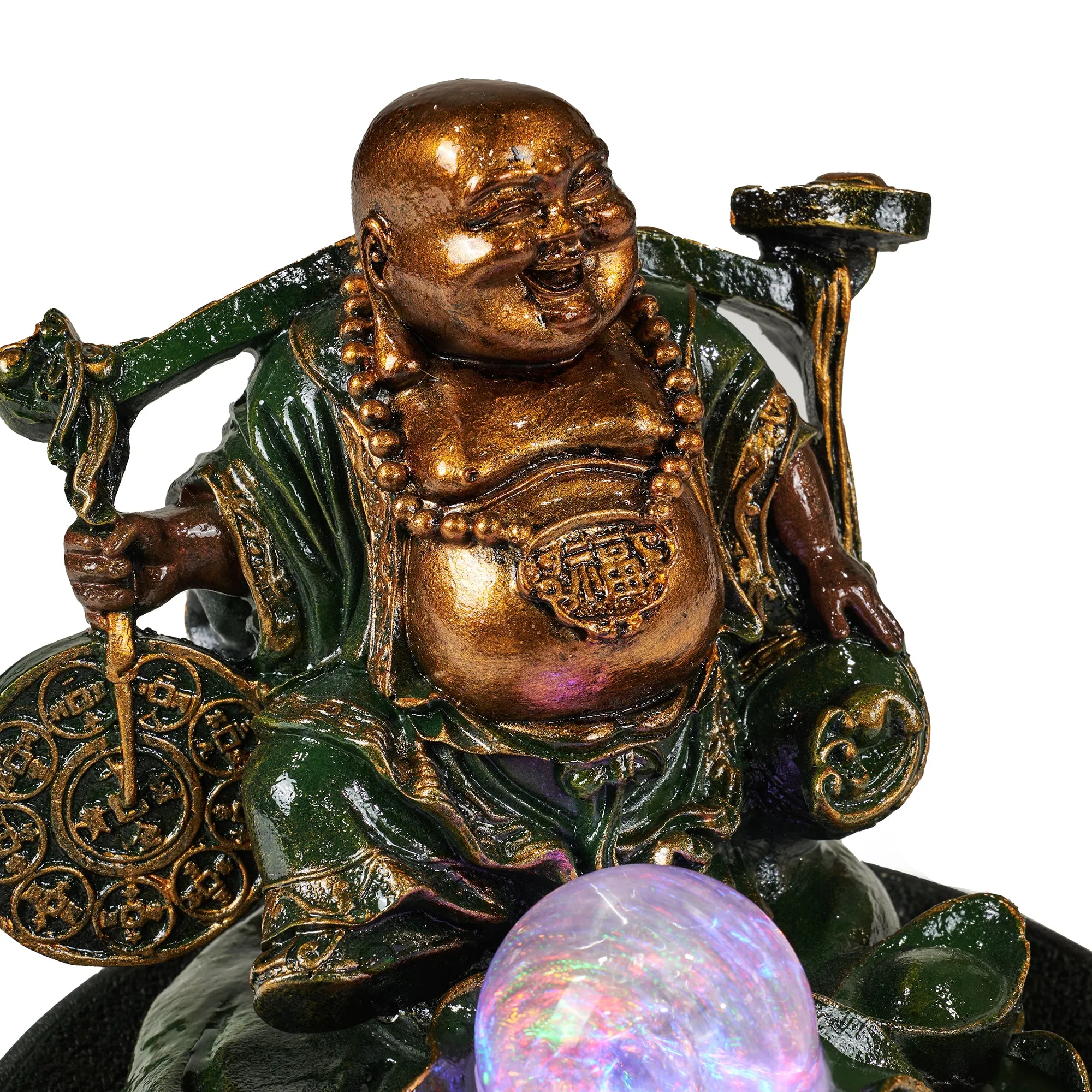 LED Fountain-Lucky Buddha With Spinning Ball