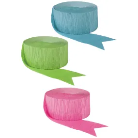 Let's Glow Crazy Neon Crepe Streamers, 3 Count
