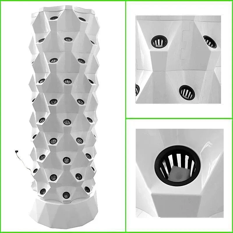 Lyine 8P Vertical Hydroponic Tower - Growing Solution for Leafy Greens | 6-10 Layers