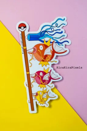 Magikarp Koinobori. Japanese Children's Day. Vinyl Sticker. Pokemon