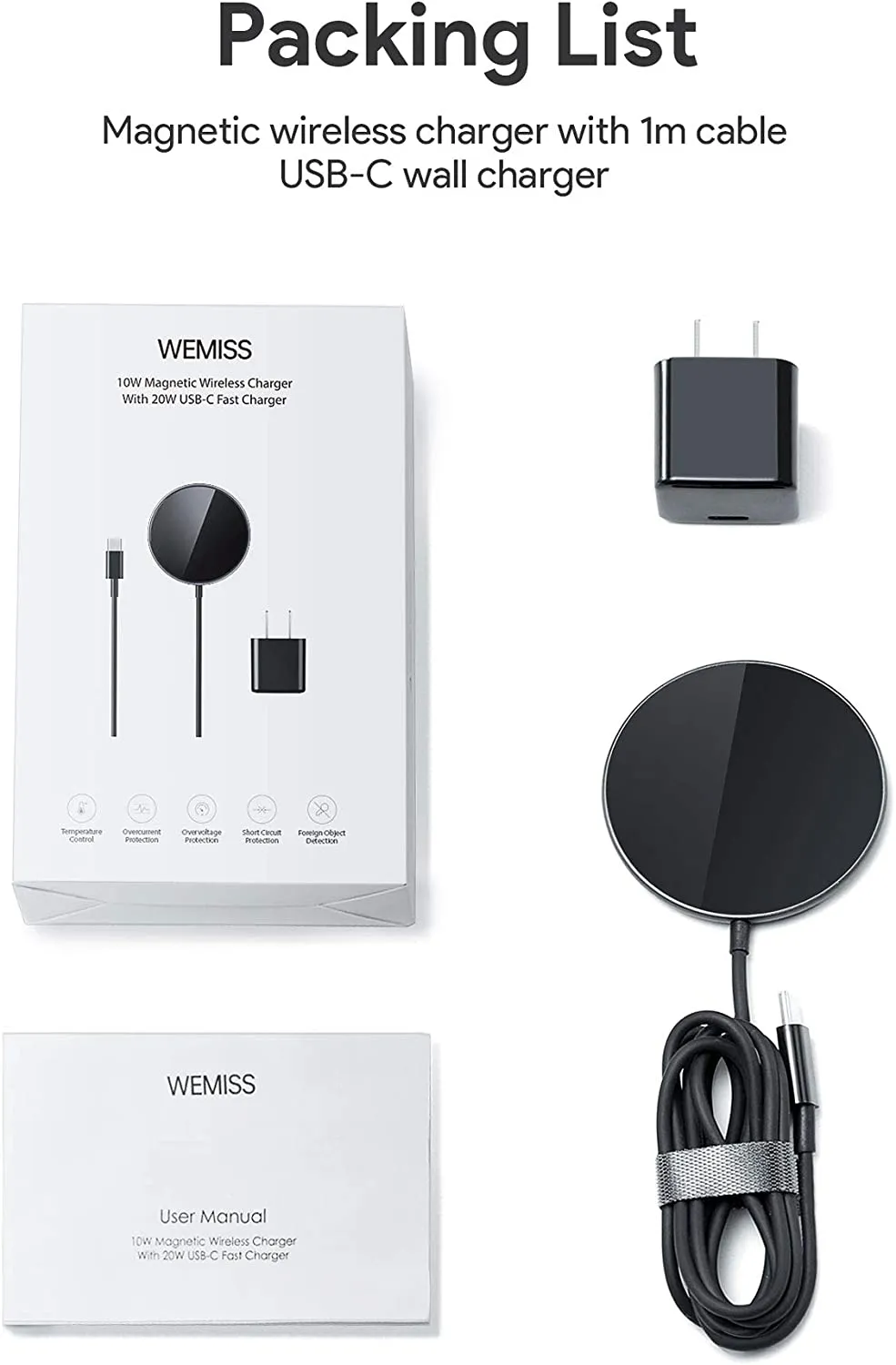 Magnetic Wireless Charger MagSafe Charger with 20W USB C Fast Charger