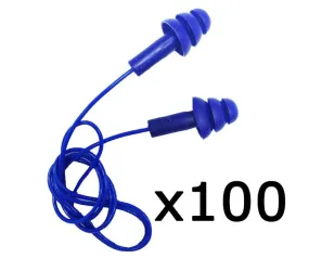 Maxisafe MaxiPlug Reusable & Detectable Corded Earplugs Blue Box of 100