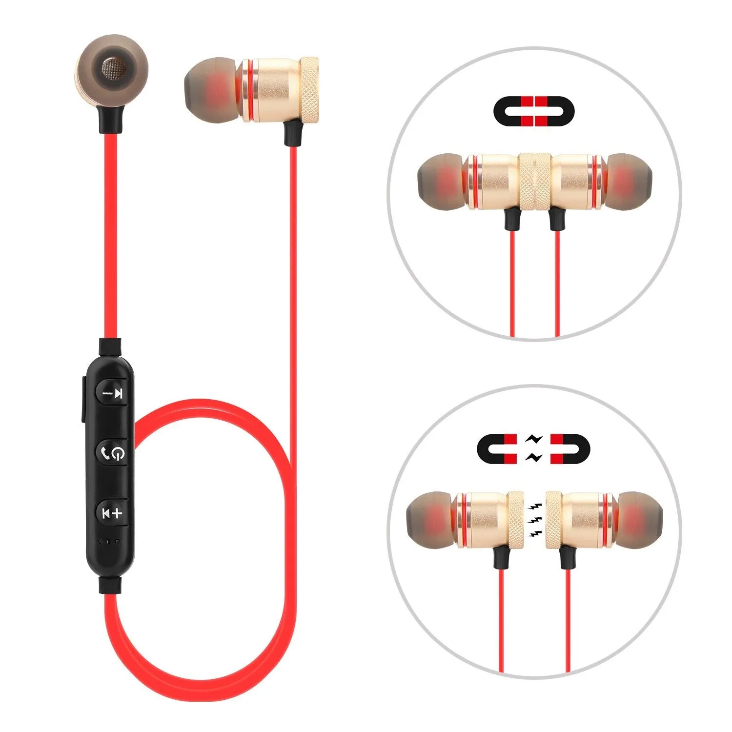 Metal Magnetic Wireless Bluetooth Earphone Sports Headset Stereo Bass
