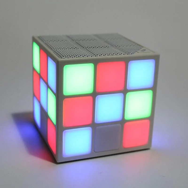 Mini Magic Cube Colorful Wireless Portable Bluetooth Speaker LED