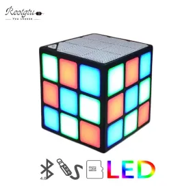Mini Magic Cube Colorful Wireless Portable Bluetooth Speaker LED
