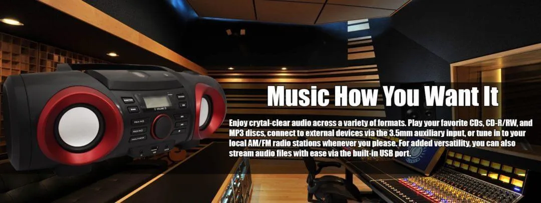 MP3/CD Boombox with Bluetooth®