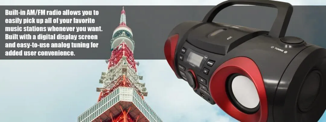 MP3/CD Boombox with Bluetooth®